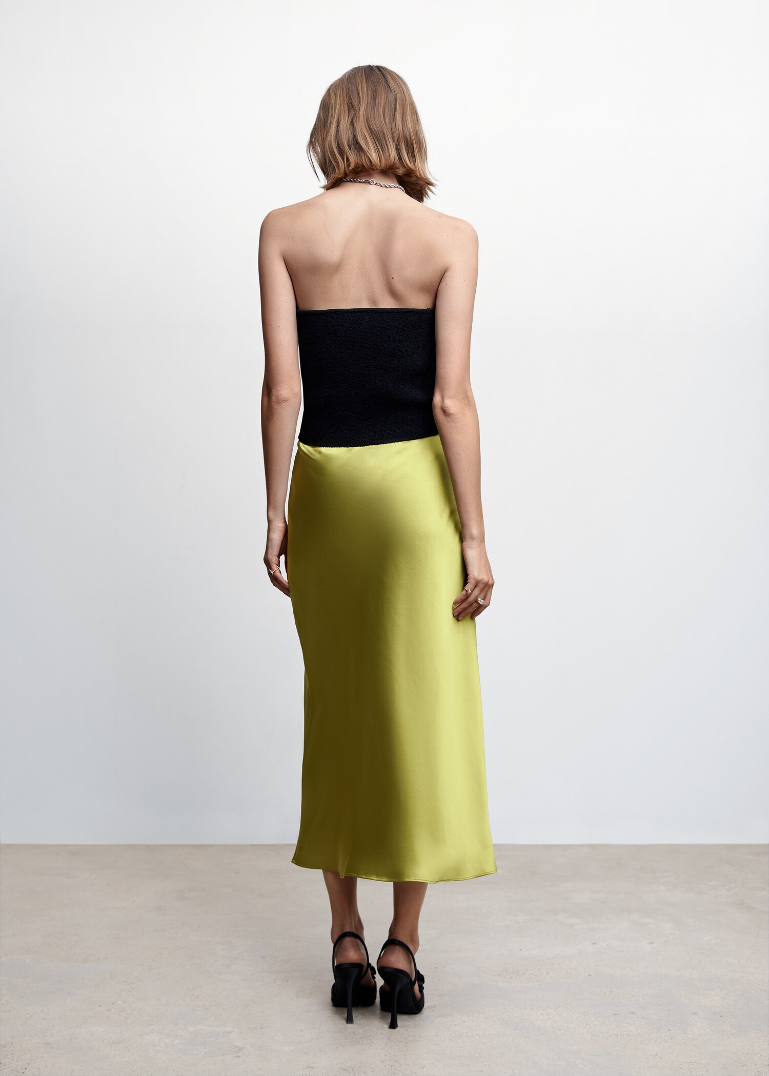 Midi satin skirt - Reverse of the article