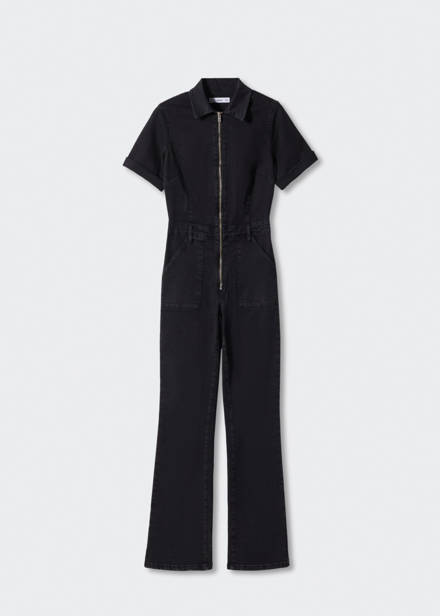 Denim zipper jumpsuit - Article without model