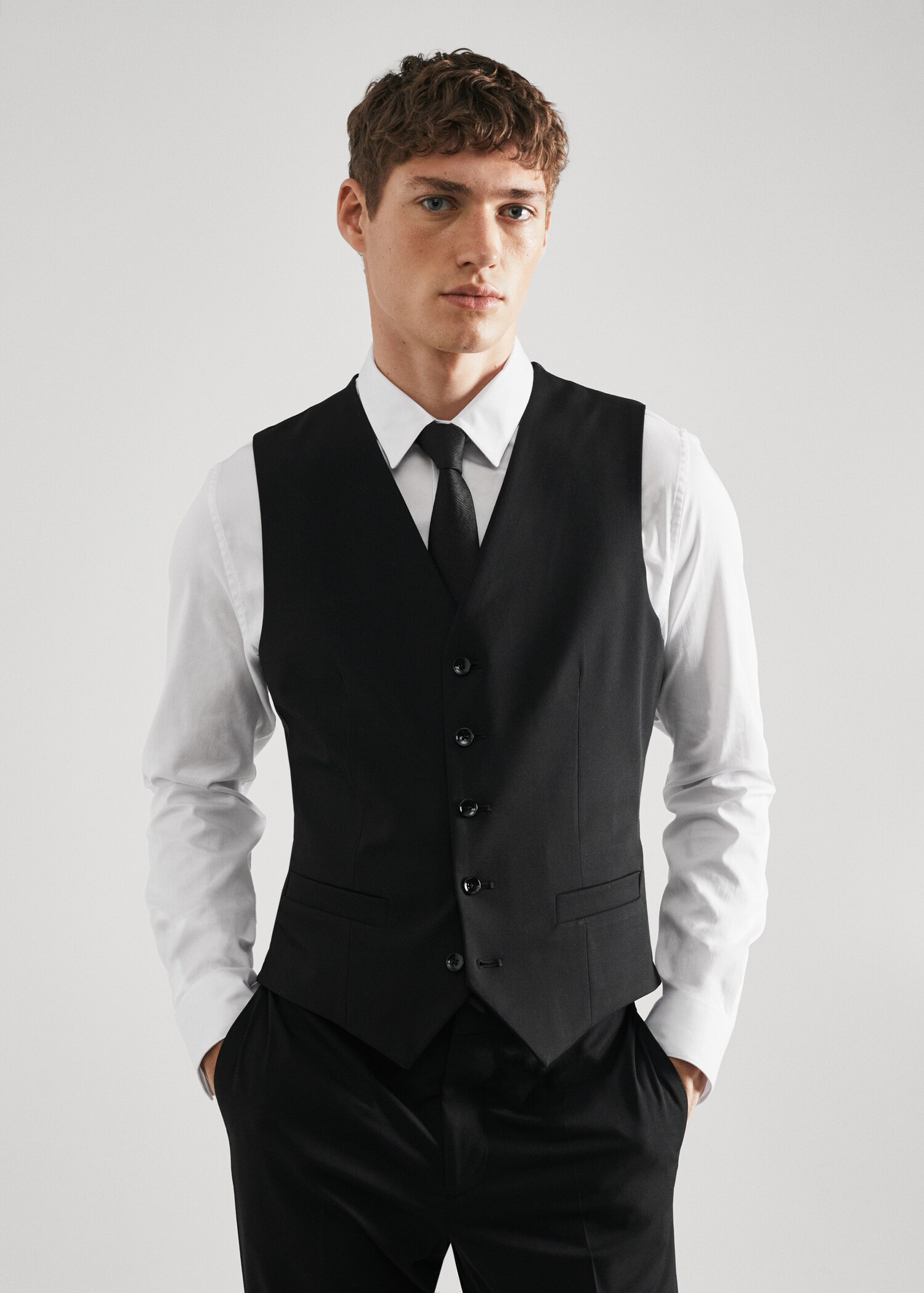 Super slim-fit suit vest - Medium plane