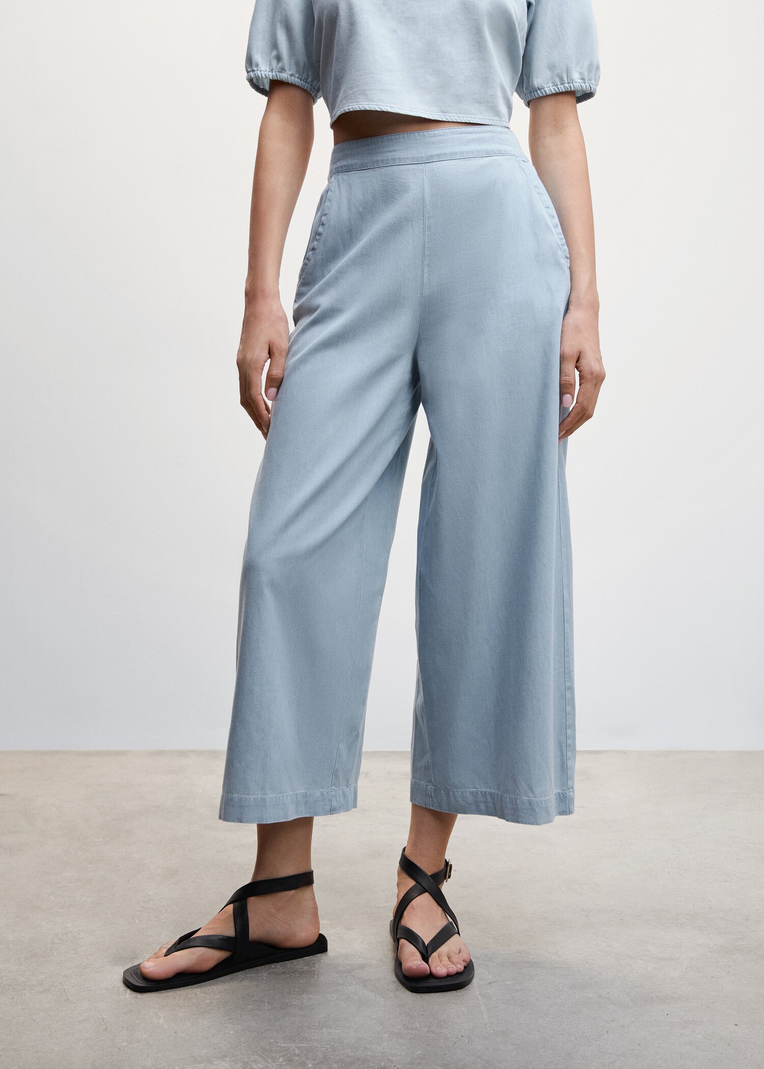 Tencel cotton culotte pants - Medium plane