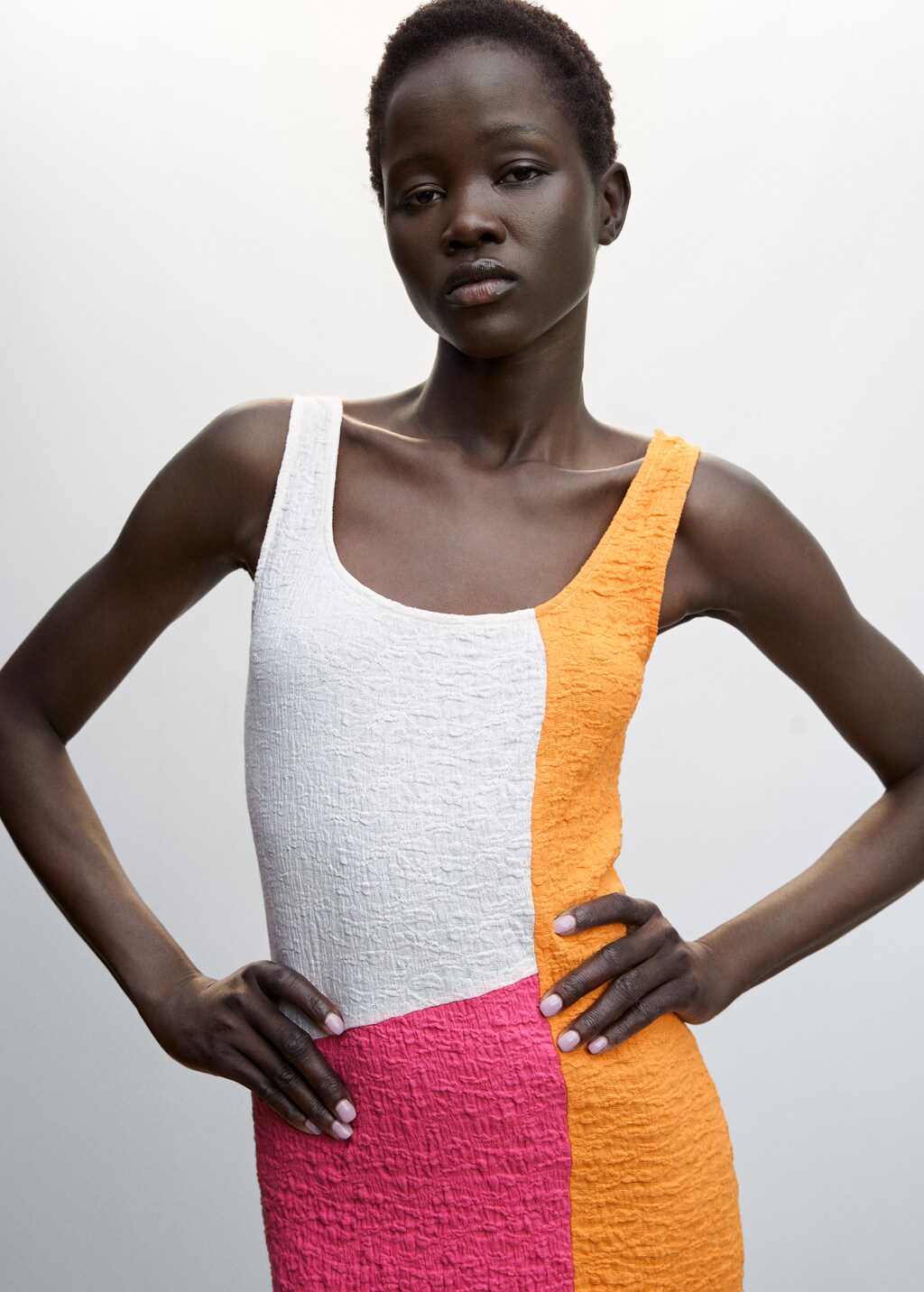 Textured knitted dress