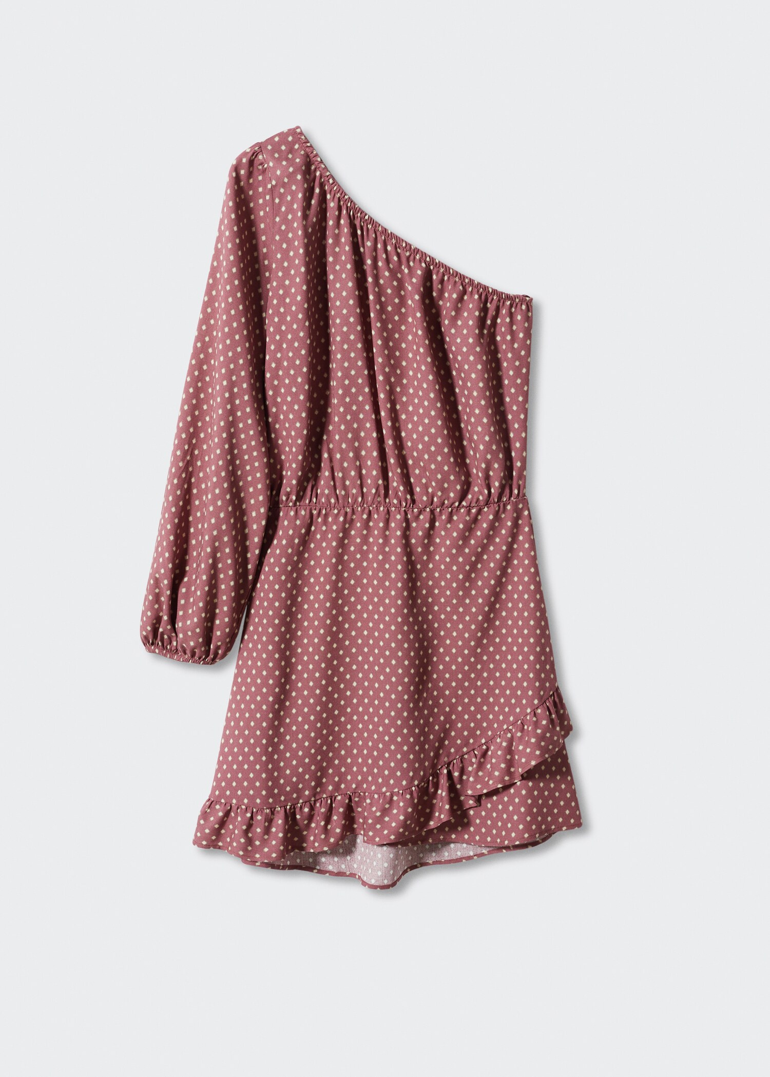 Asymmetrisches Kleid mit Volant - Artikel ohne Model