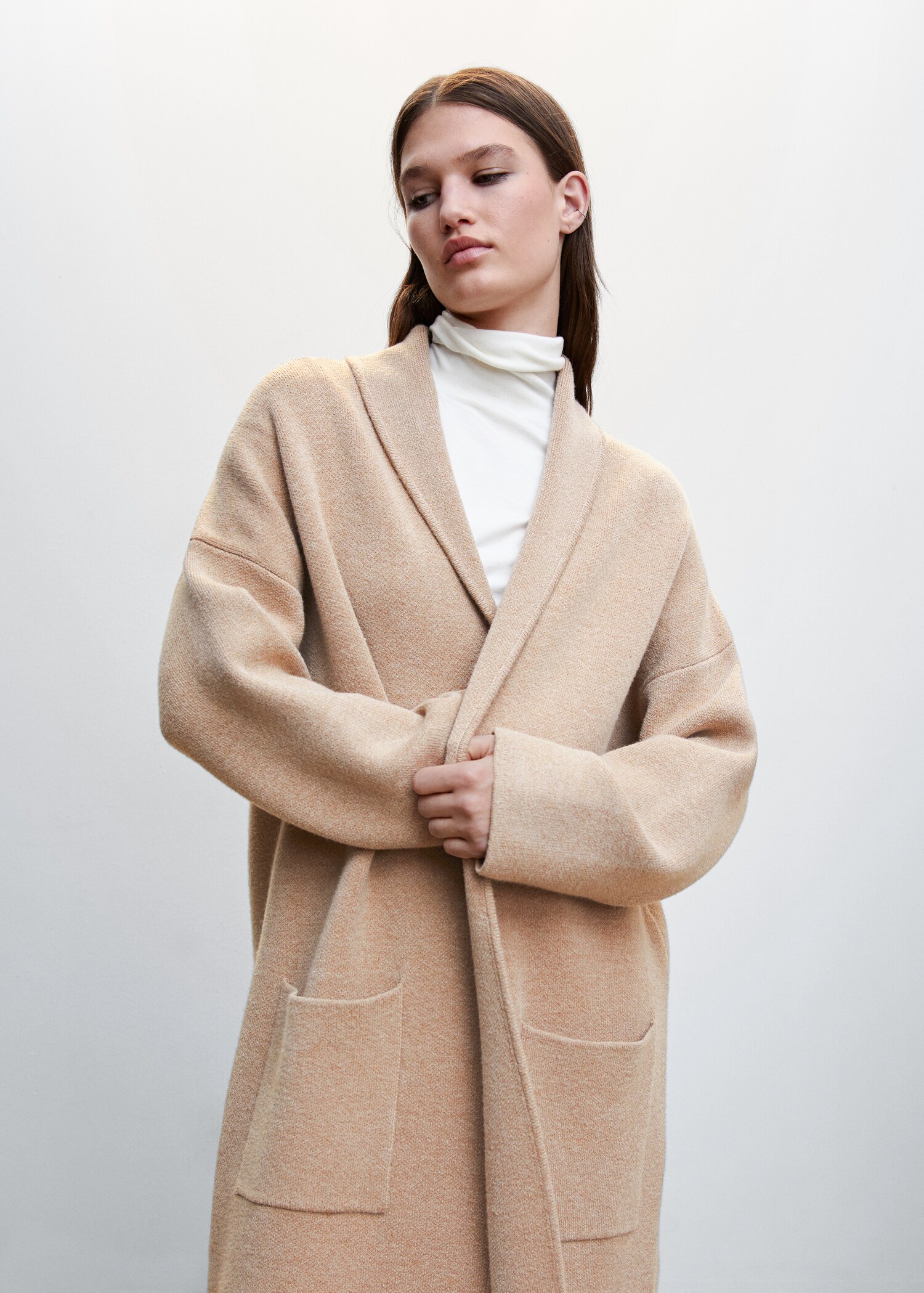 Cappotto oversize maglia tasche - Piano medio