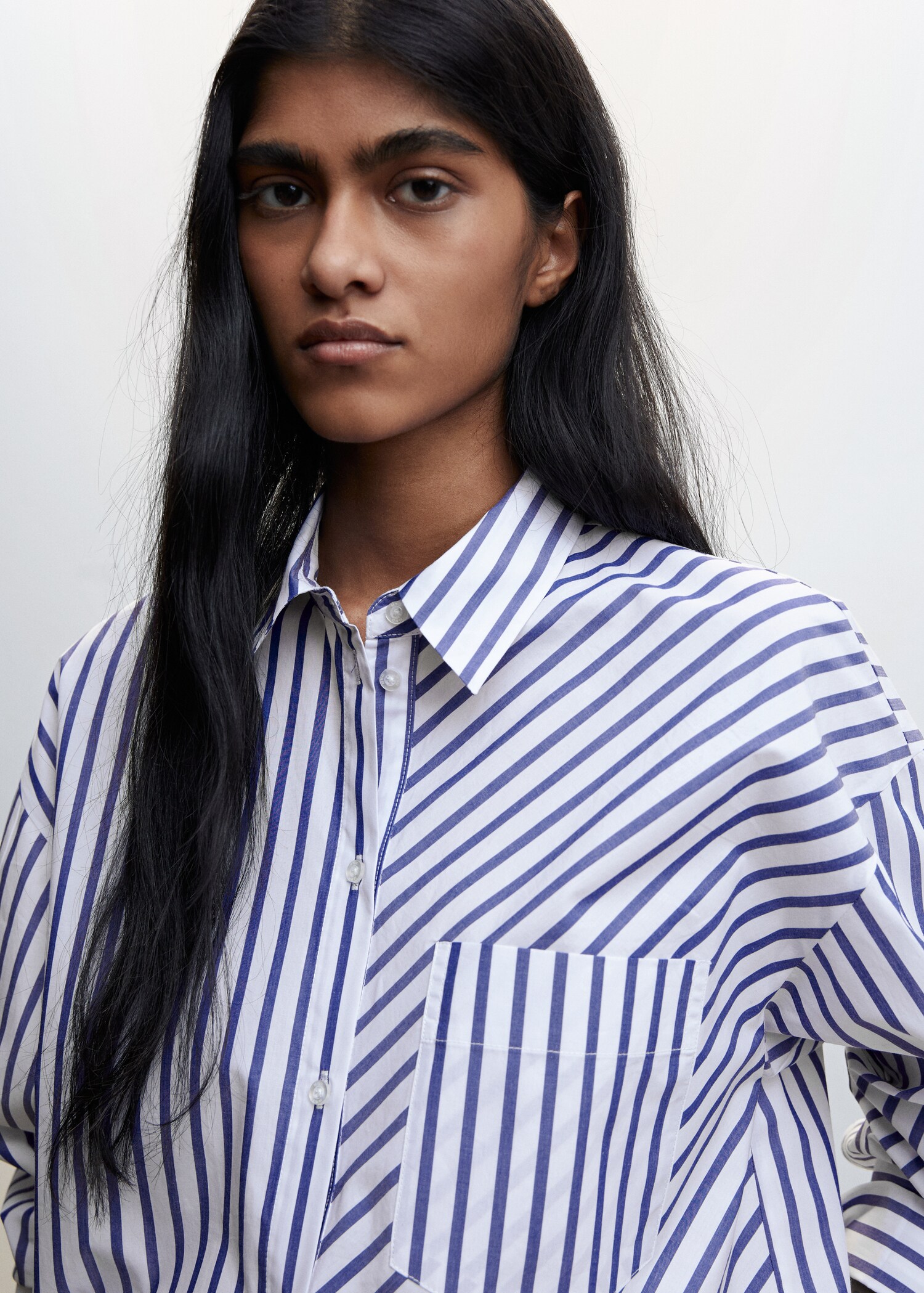 Striped cotton oversized shirt - Details of the article 1