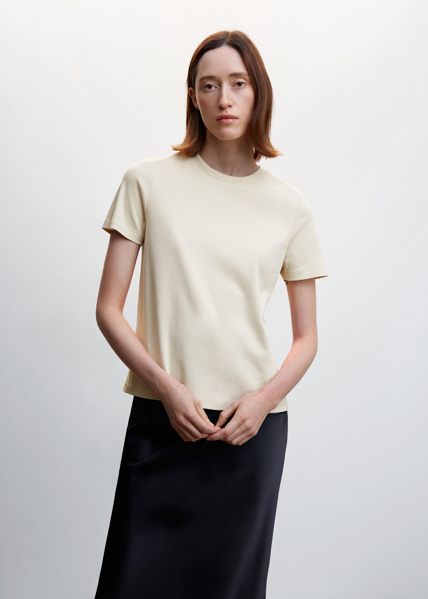 Rounded neck cotton t-shirt - Medium plane
