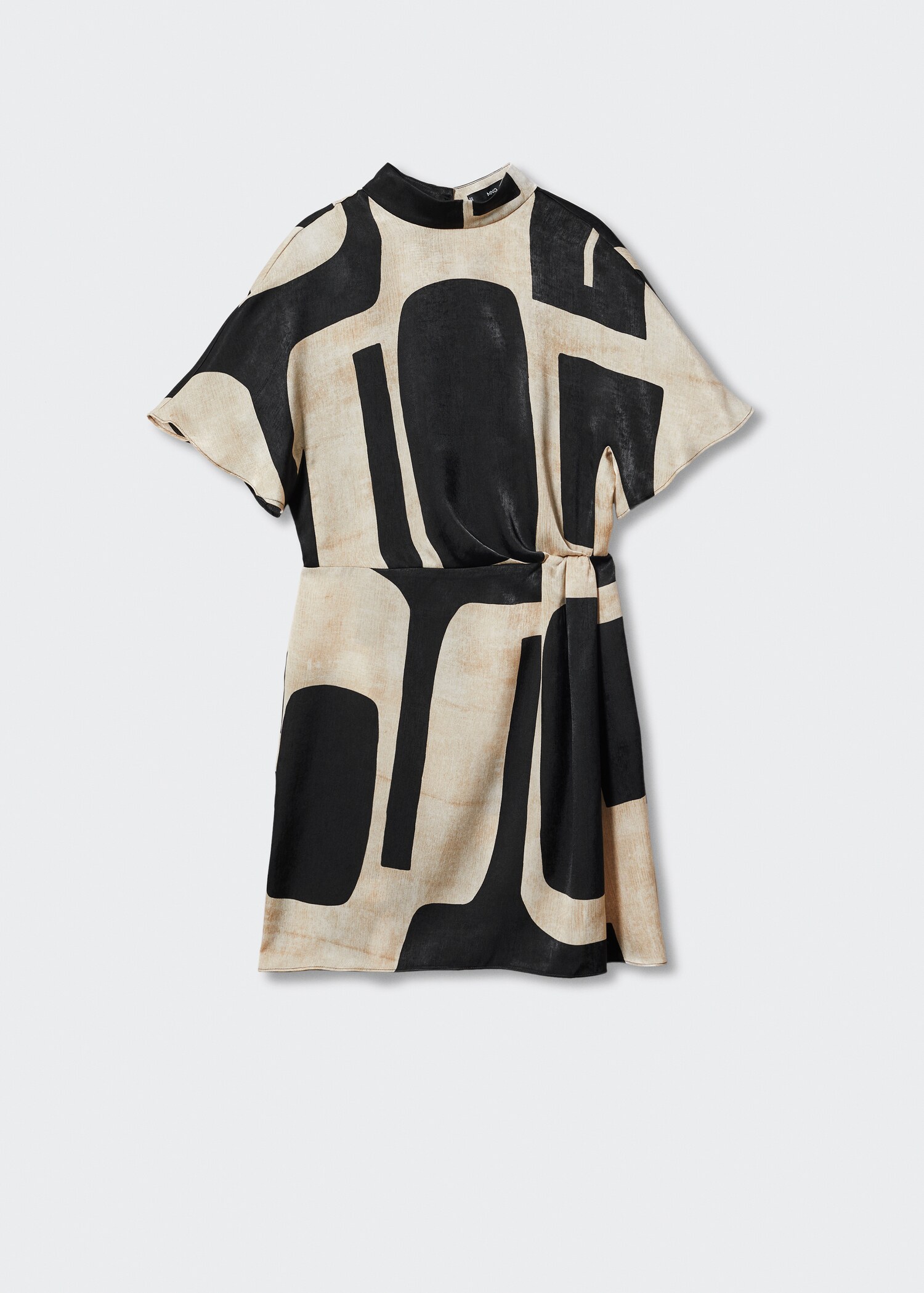 Gemustertes Kleid mit hohem Kragen - Artikel ohne Model