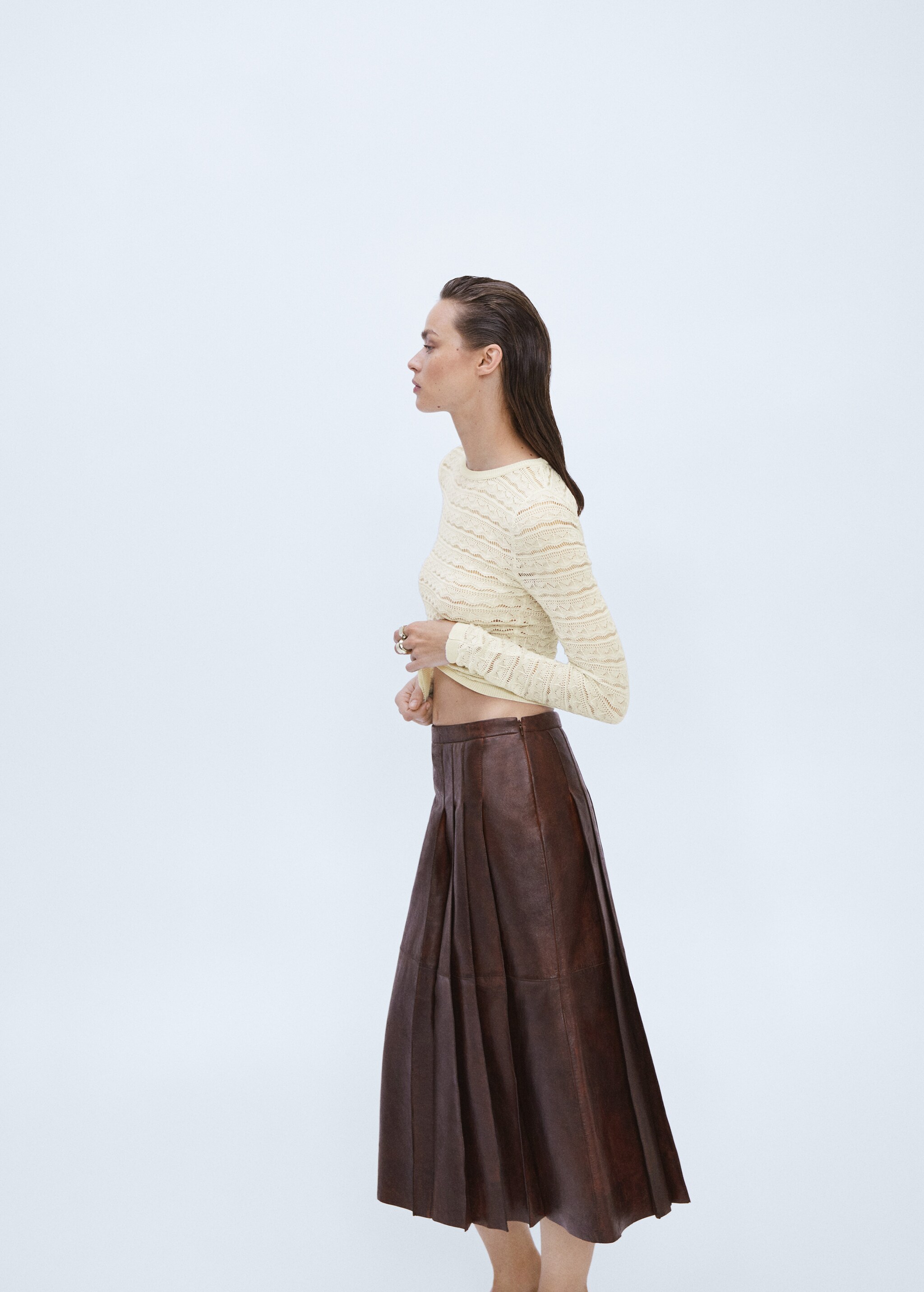 Leather midi-skirt - Details of the article 2