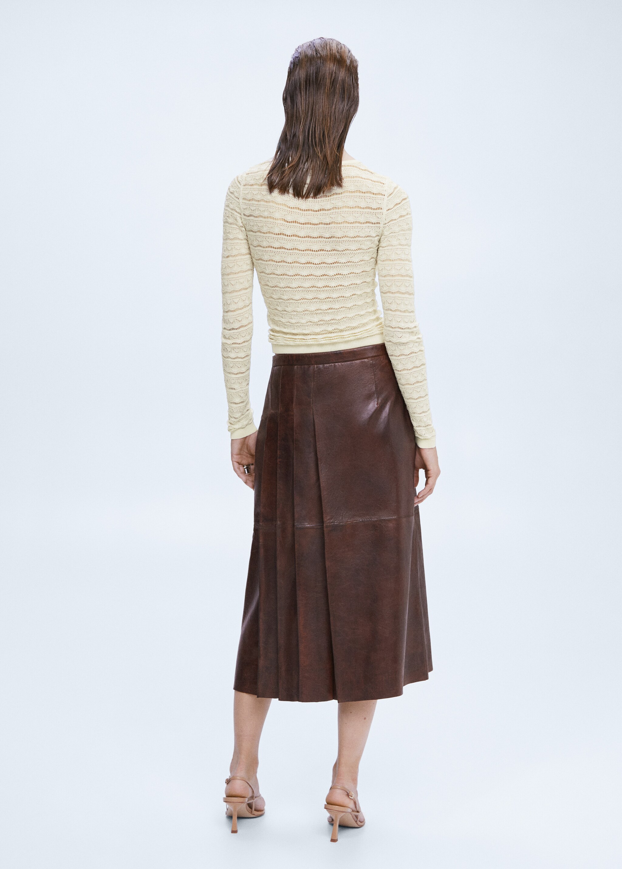Leather midi-skirt - Reverse of the article