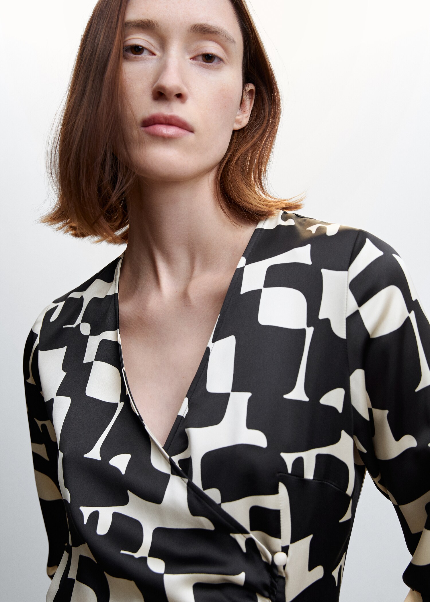 Vestido satinado estampado  - Detalle del artículo 6