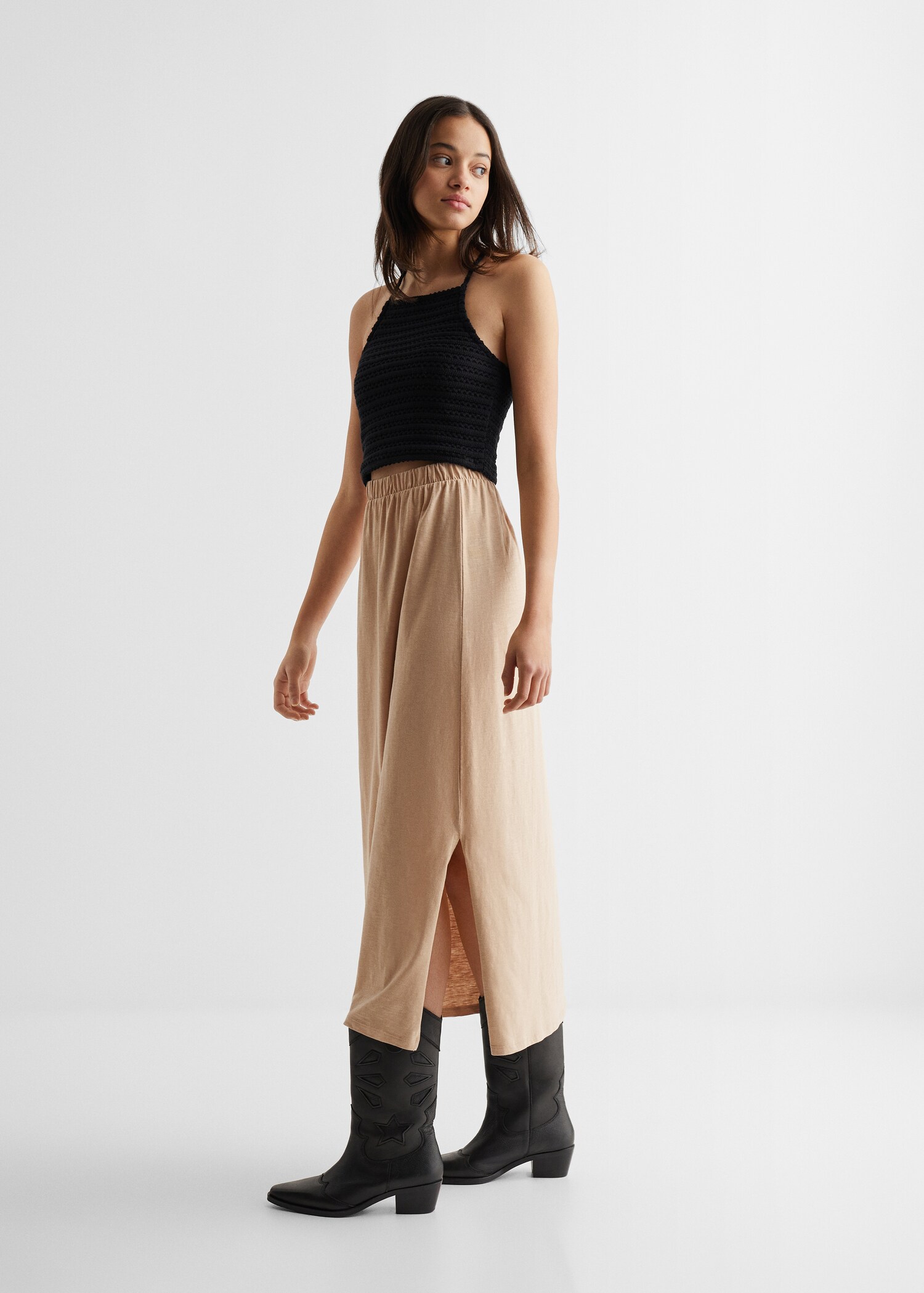 Cotton midi skirt - Details of the article 2