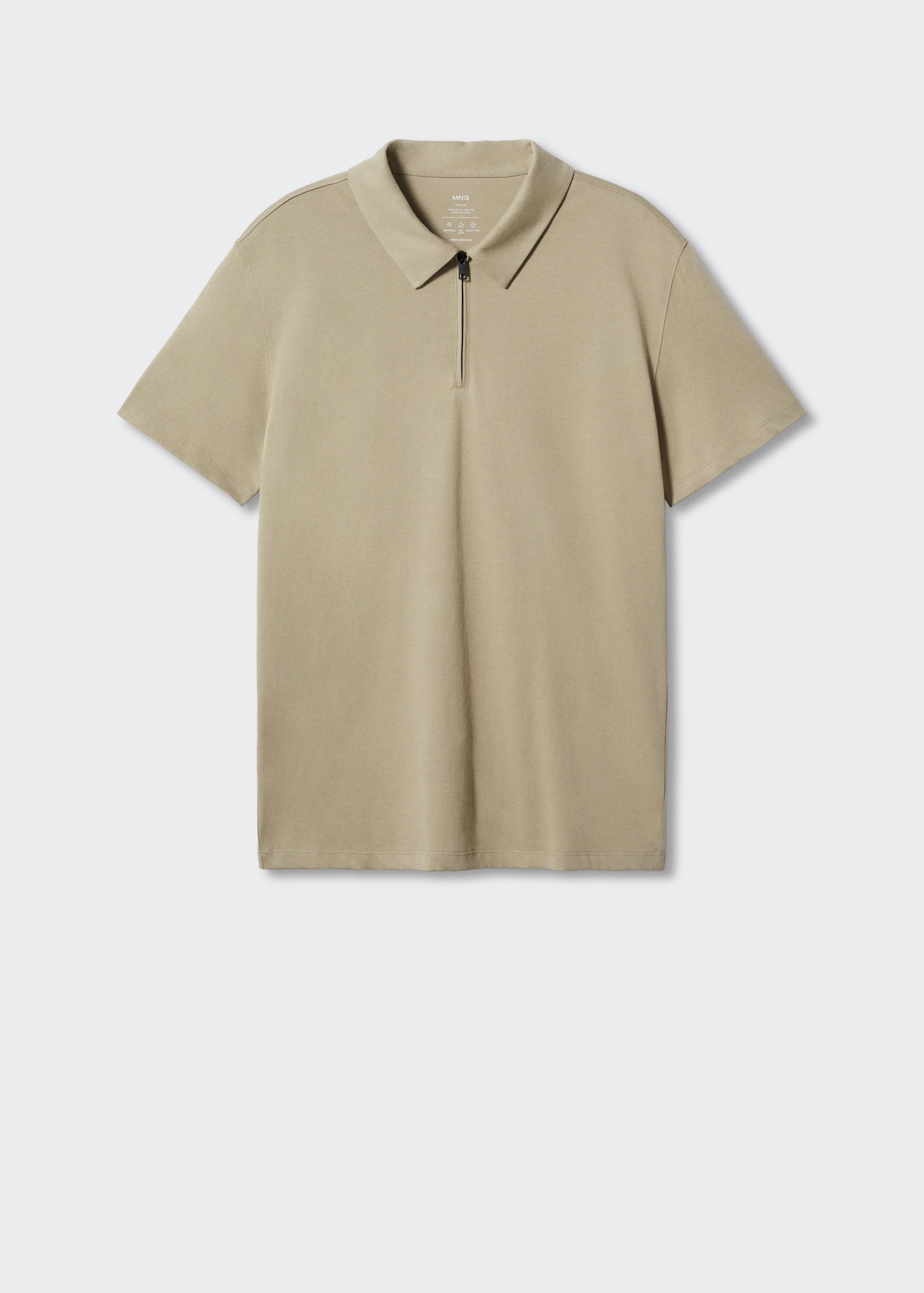 Zip cotton polo shirt - Article without model