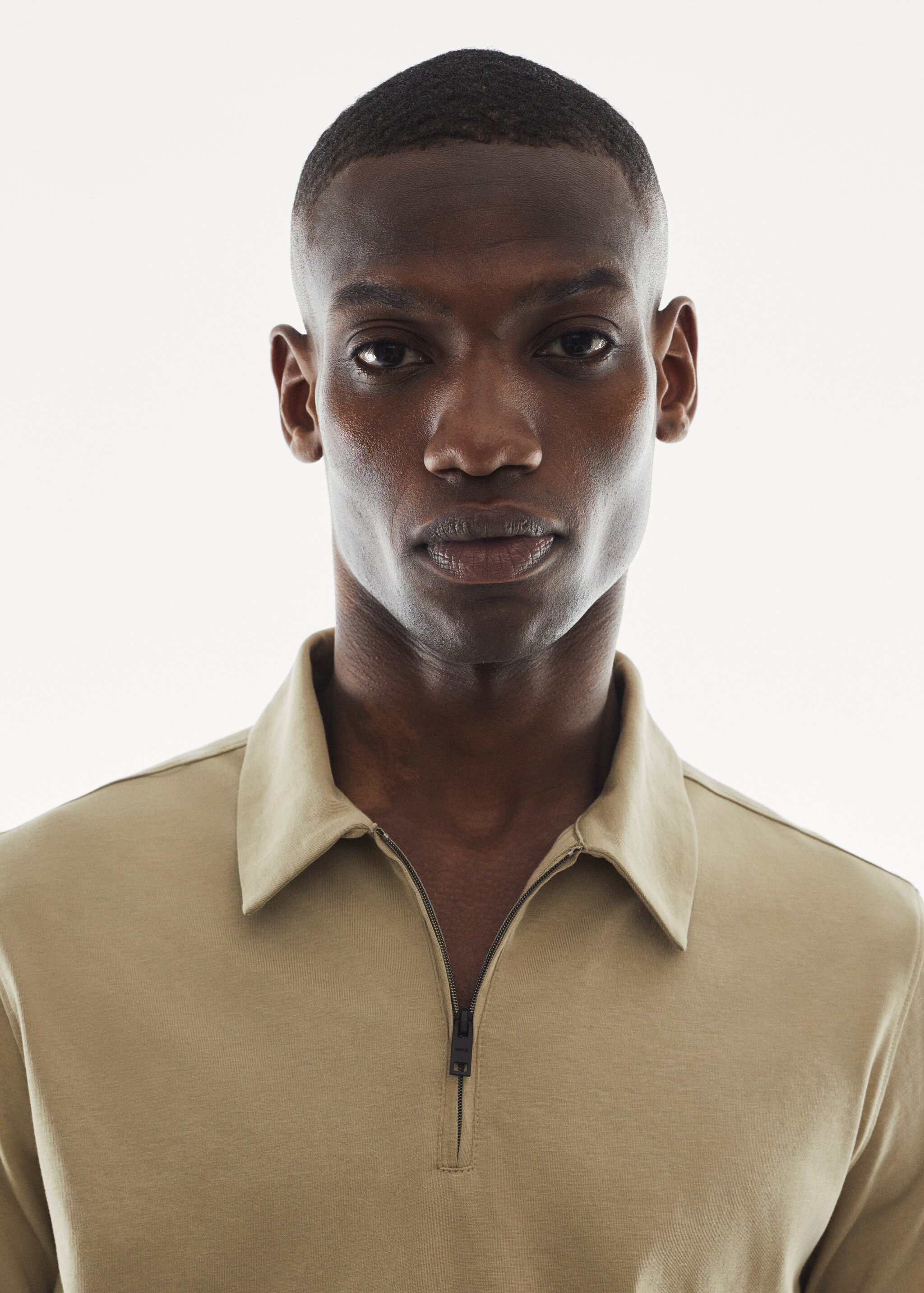Zip cotton polo shirt - Details of the article 1