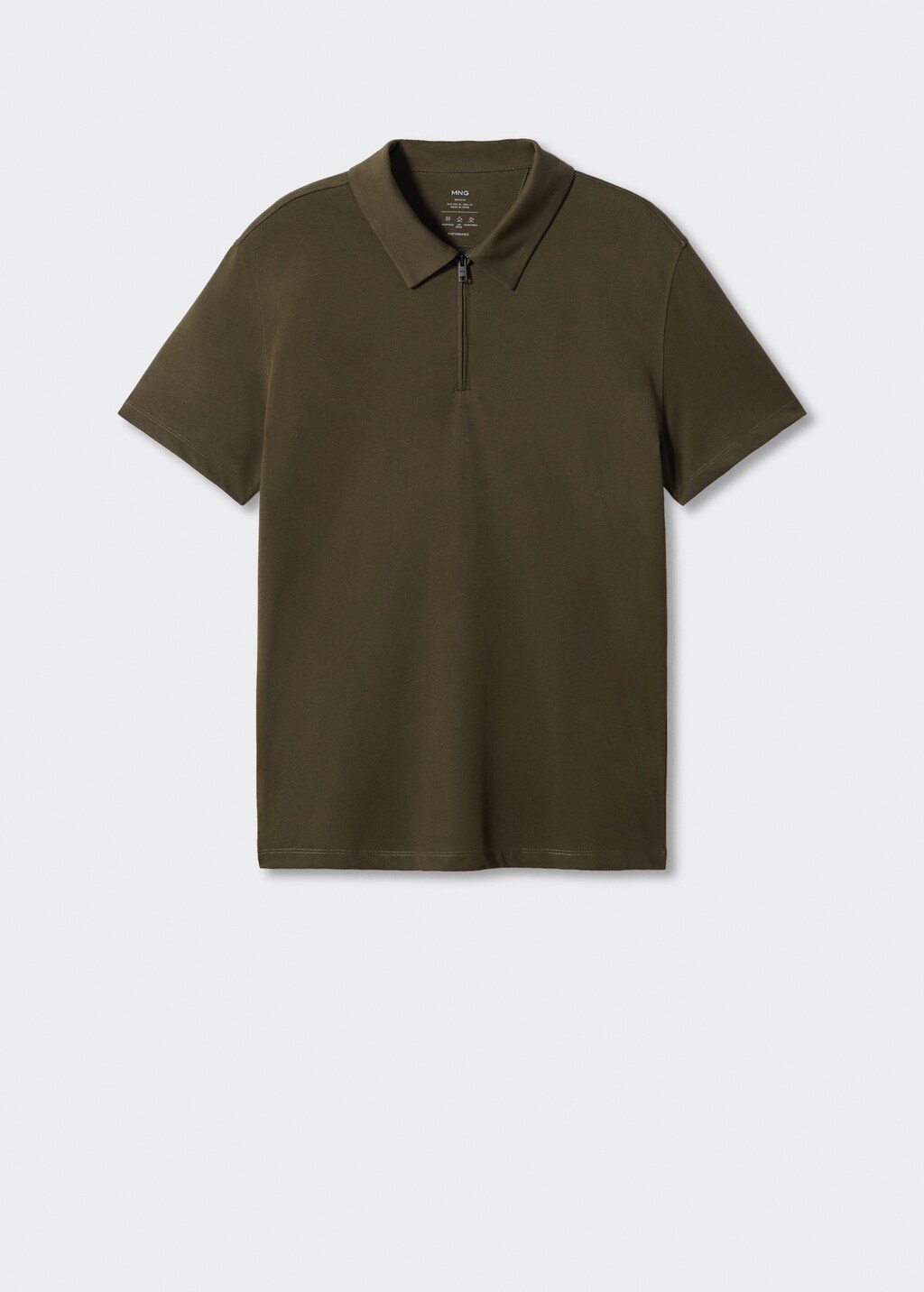 Zip cotton polo shirt