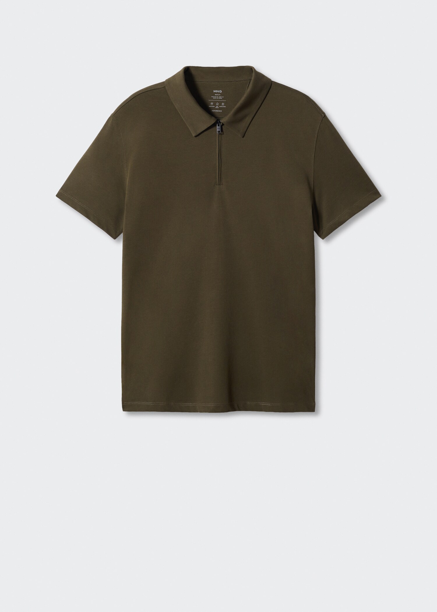 Zip cotton polo shirt - Article without model