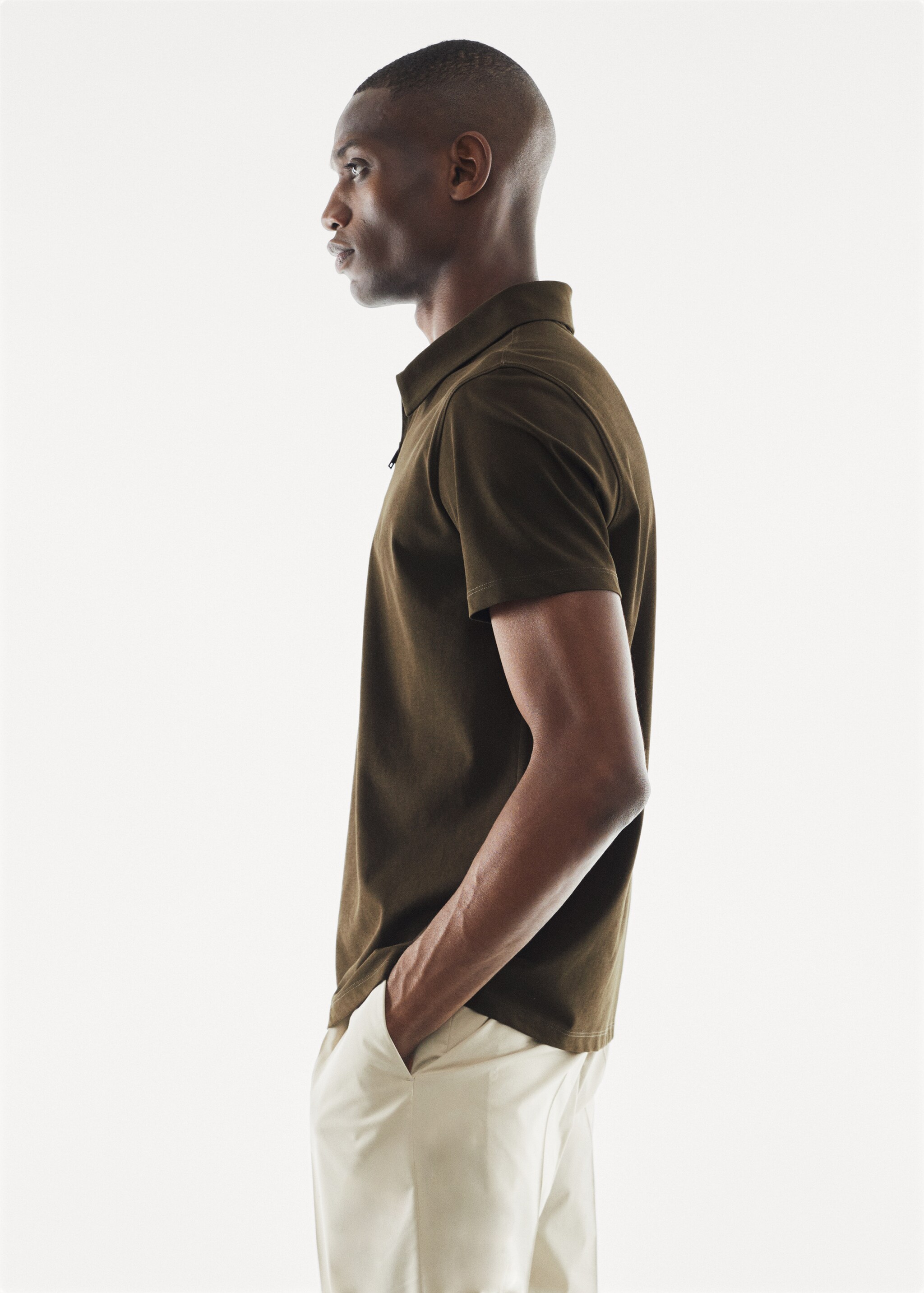 Zip cotton polo shirt - Details of the article 6