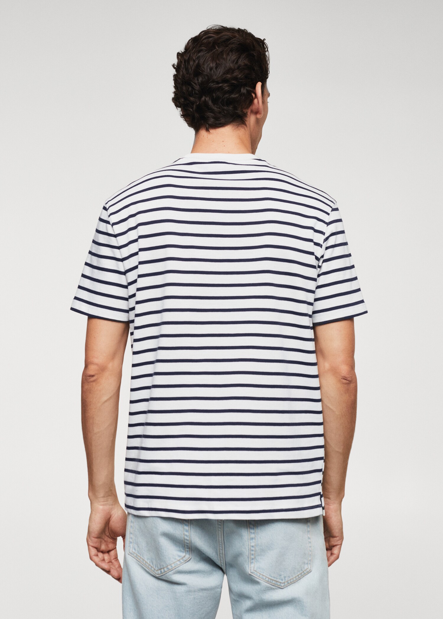 Striped cotton T-shirt - Reverse of the article