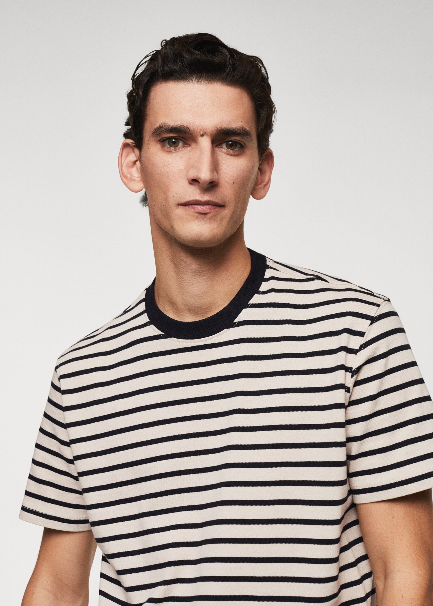 Striped cotton T-shirt - Details of the article 1