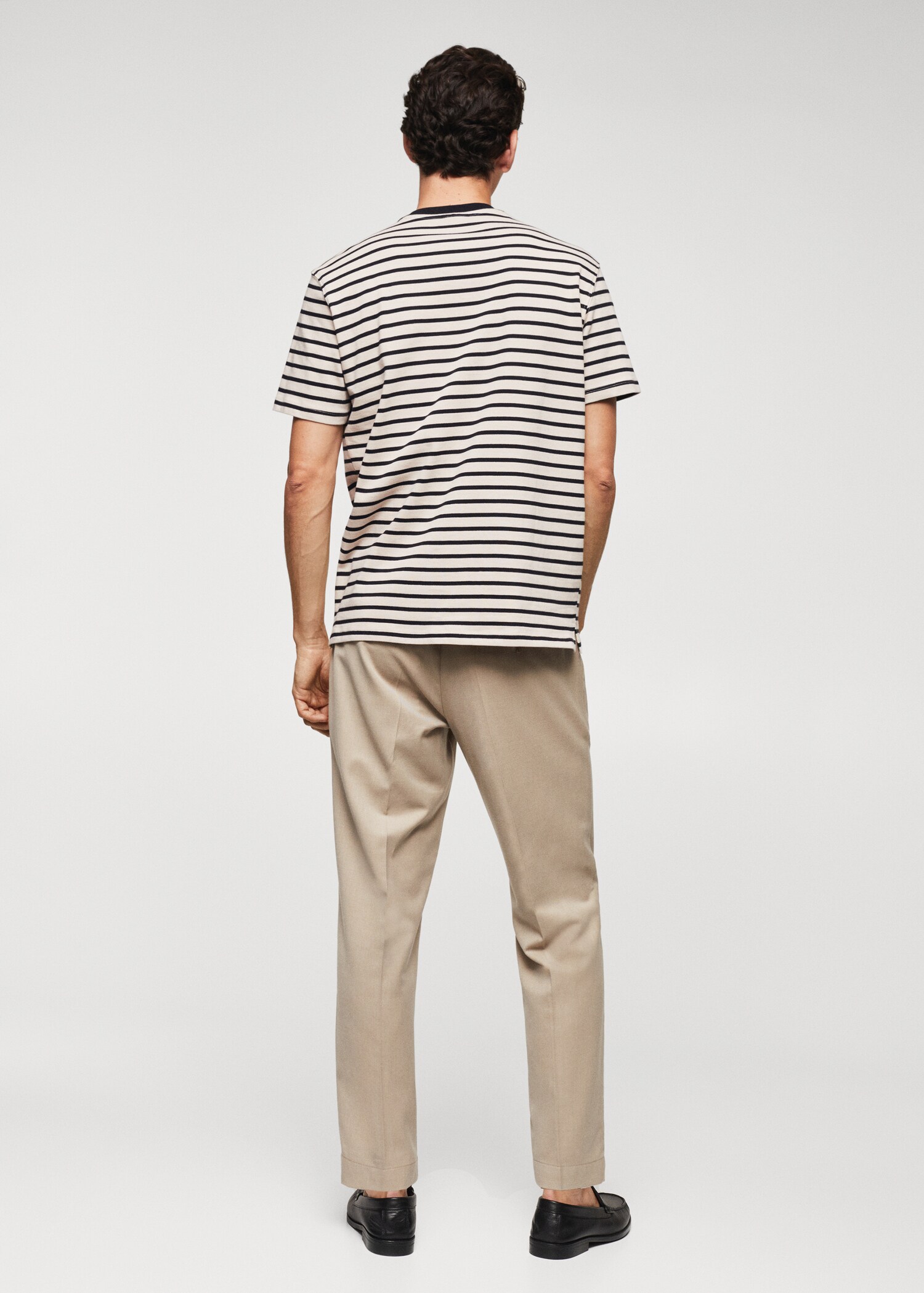 Striped cotton T-shirt - Reverse of the article