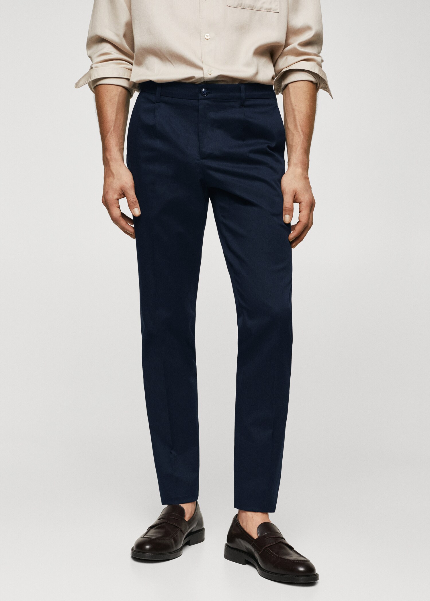 Slim-fit cotton pants - Medium plane