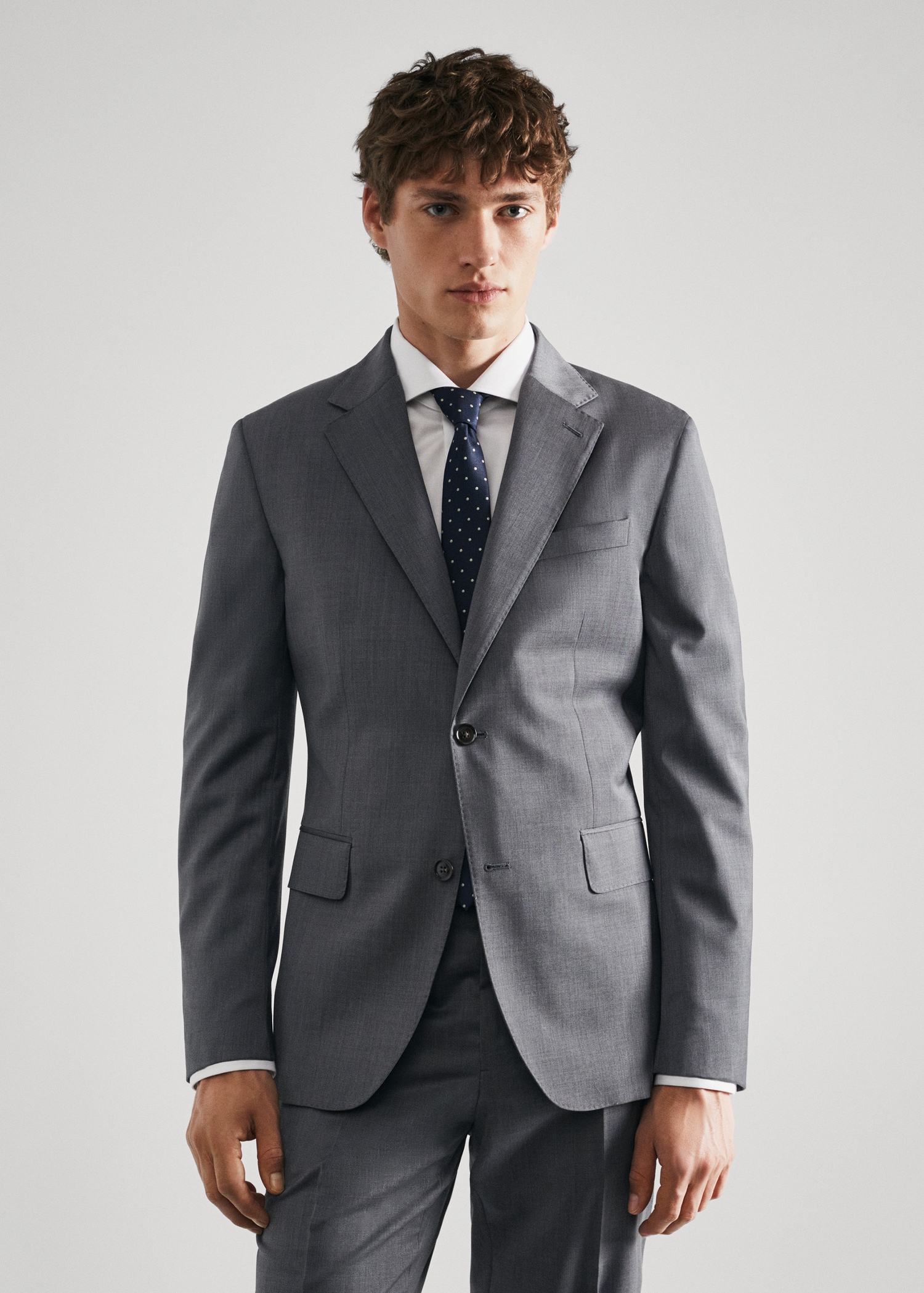 Grey Men's Wool Suit Jackets Ludlow Slim-fit Suit Jacket In