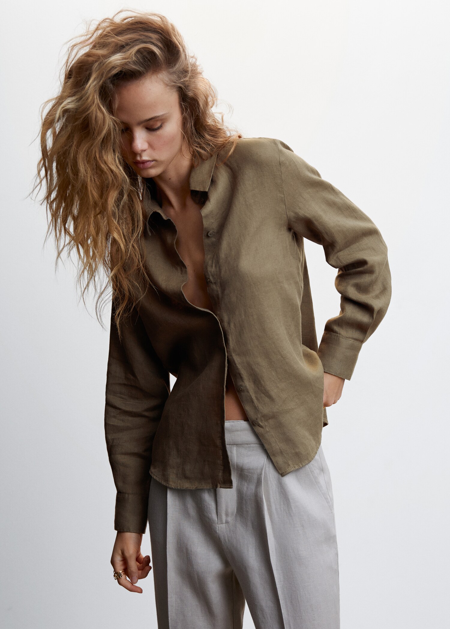 Linen 100% shirt - Woman | MANGO OUTLET USA