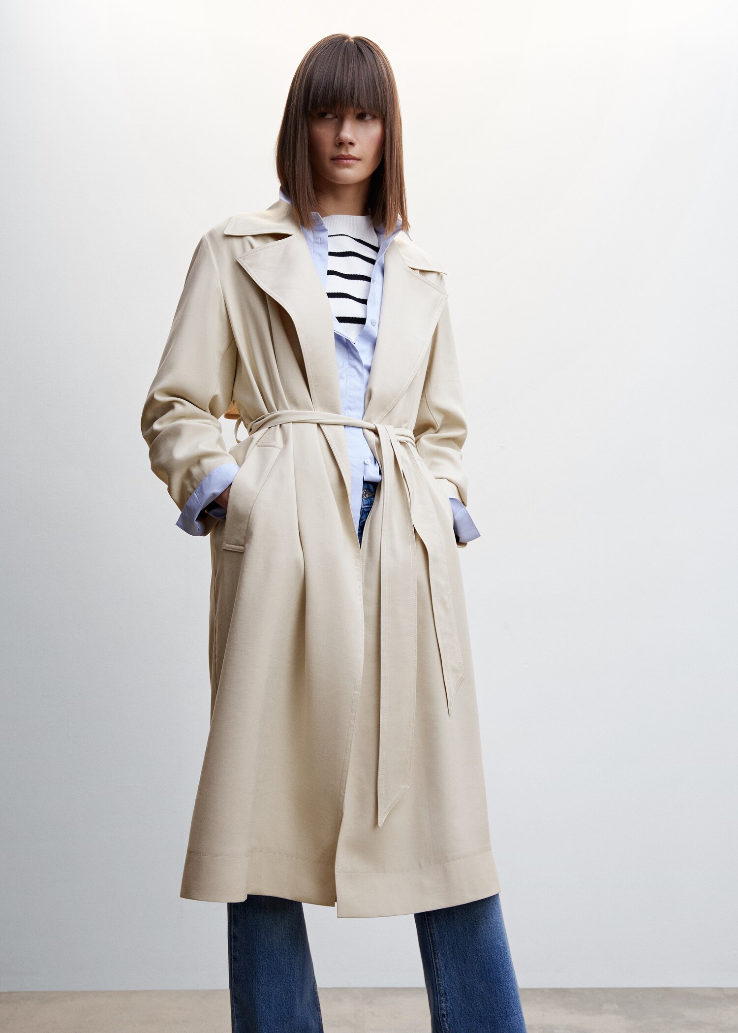 Flowy lapel trench - Medium plane