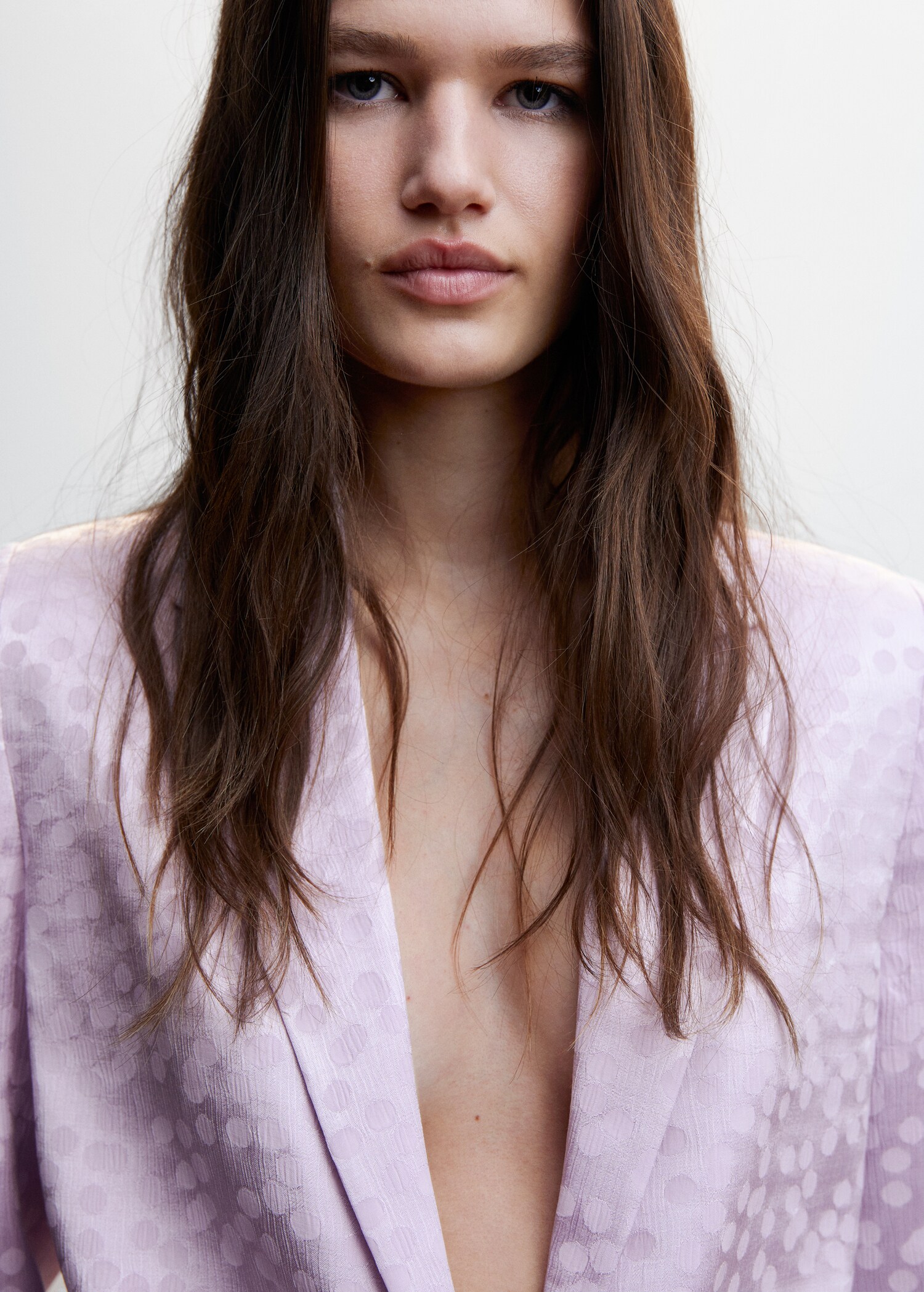 Taupe satin blazer - Details of the article 1