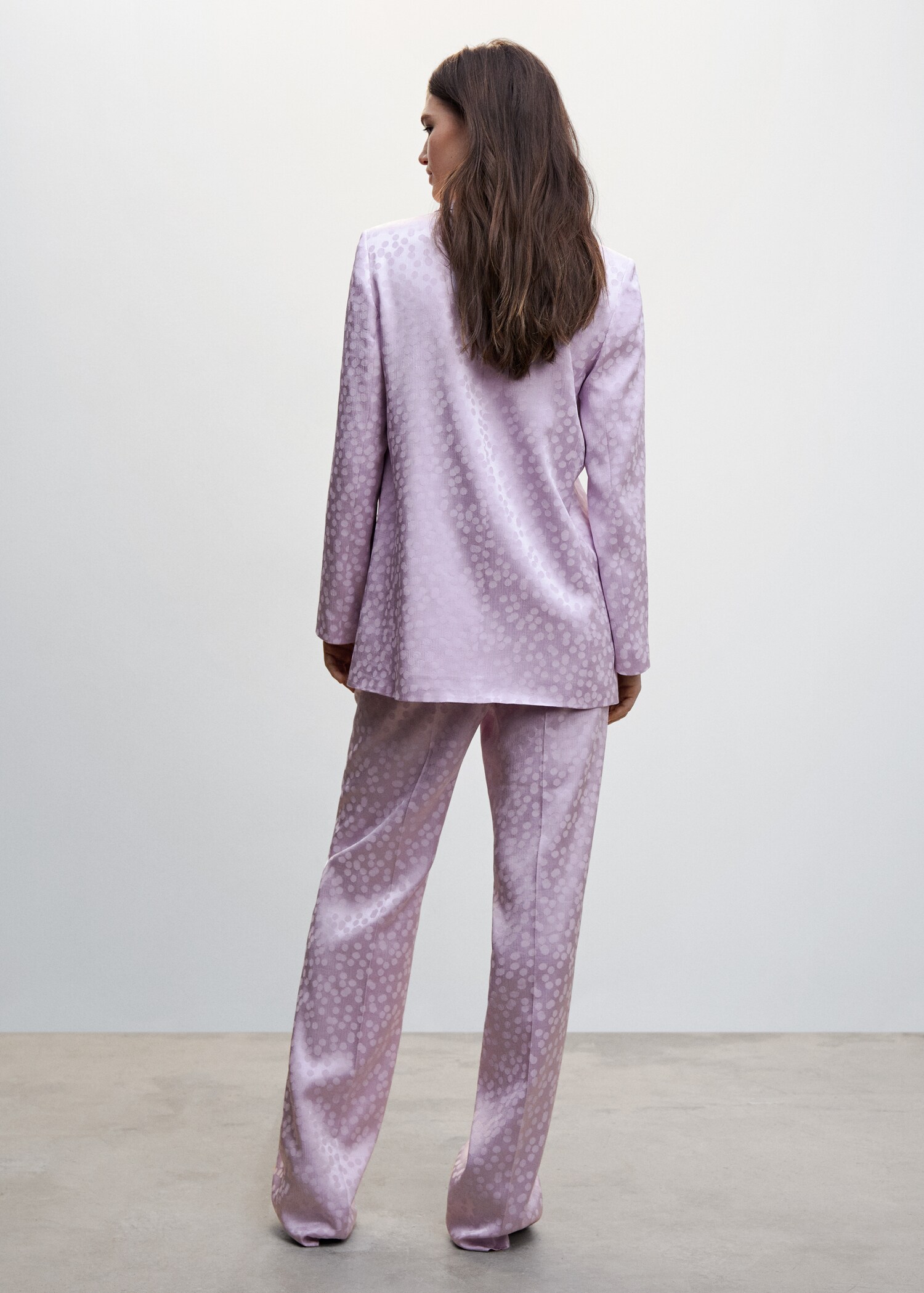 Taupe satin blazer - Reverse of the article