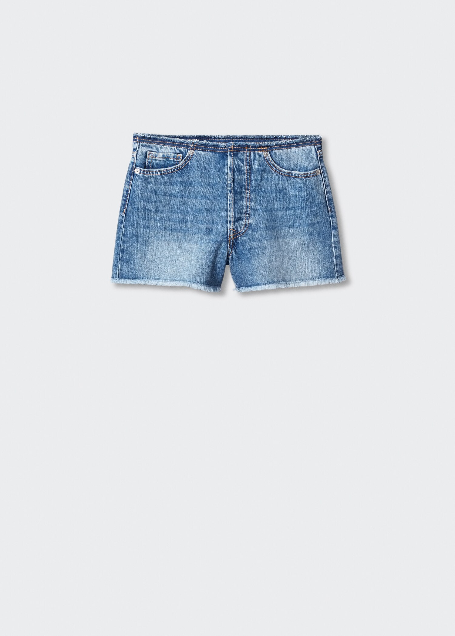 Medium-waist denim shorts - Article without model