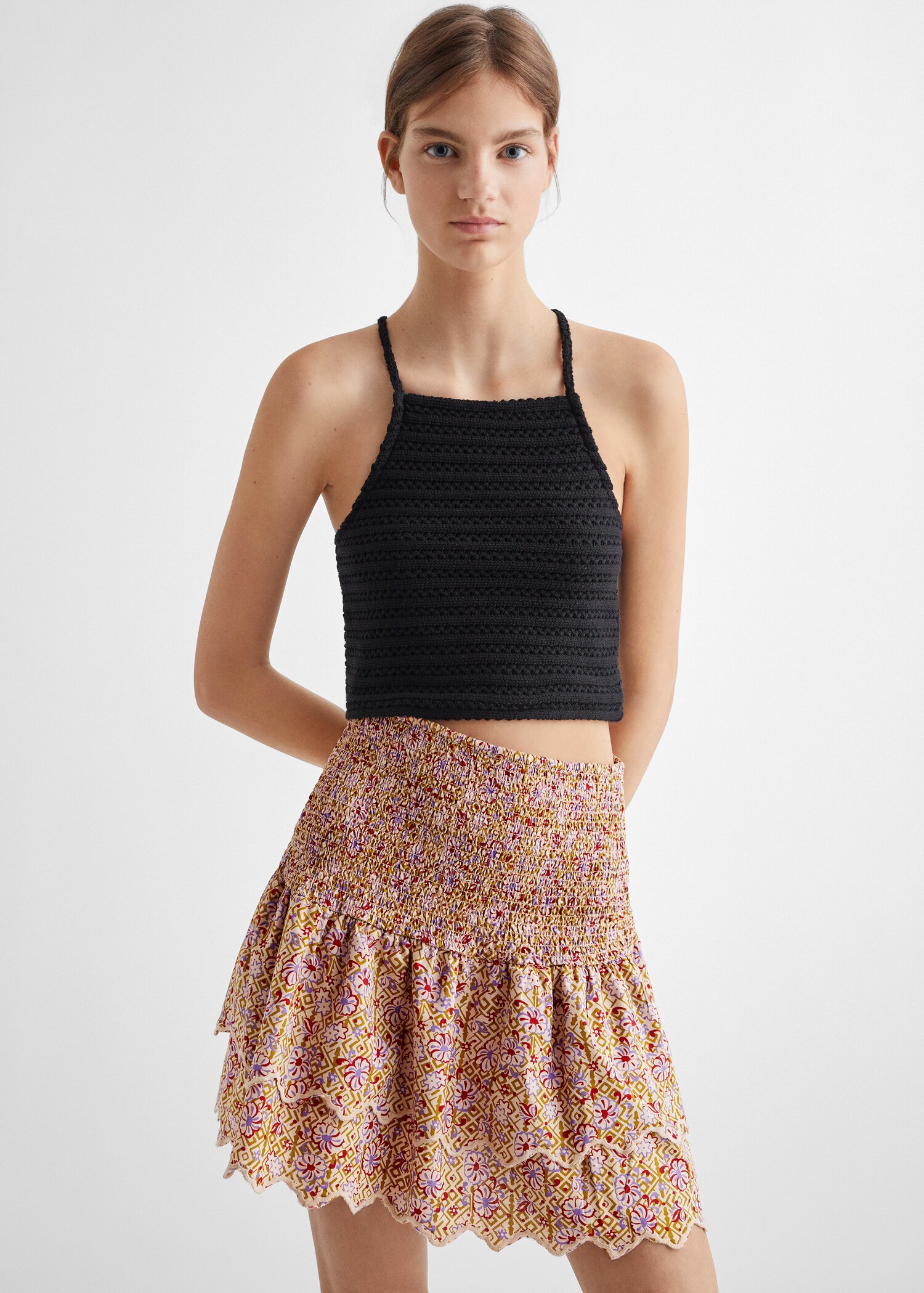 Printed skirt with ruffles - Medium plane