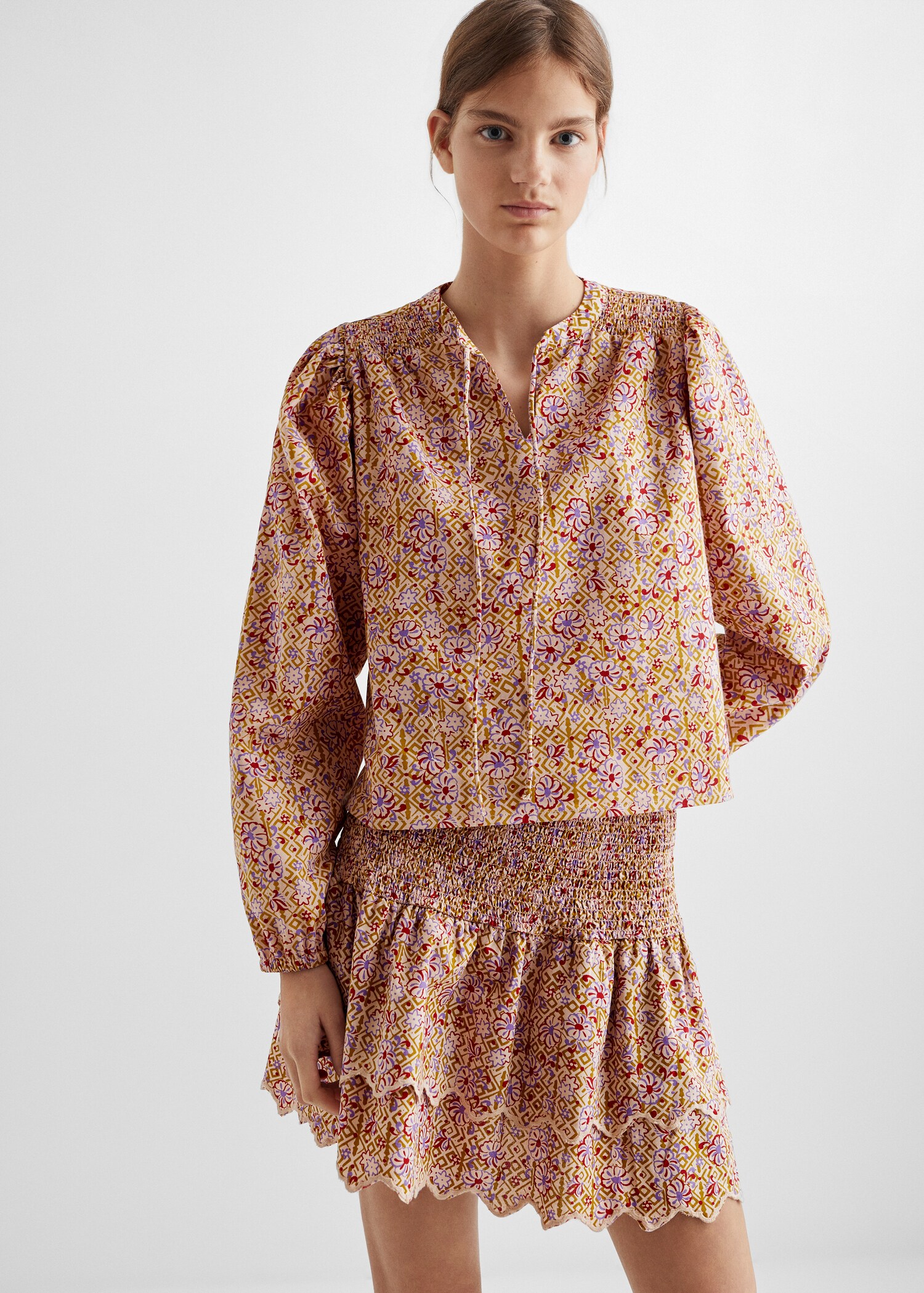 Printed skirt with ruffles - Details of the article 2