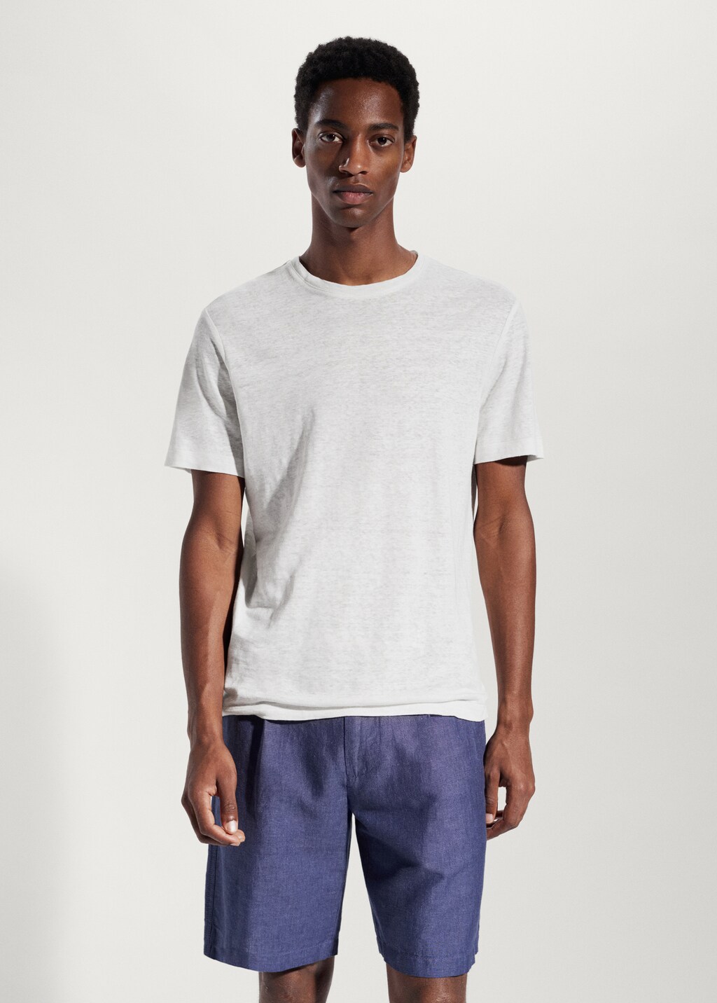 Maglietta slim fit 100 lino Uomo MANGO OUTLET Italia