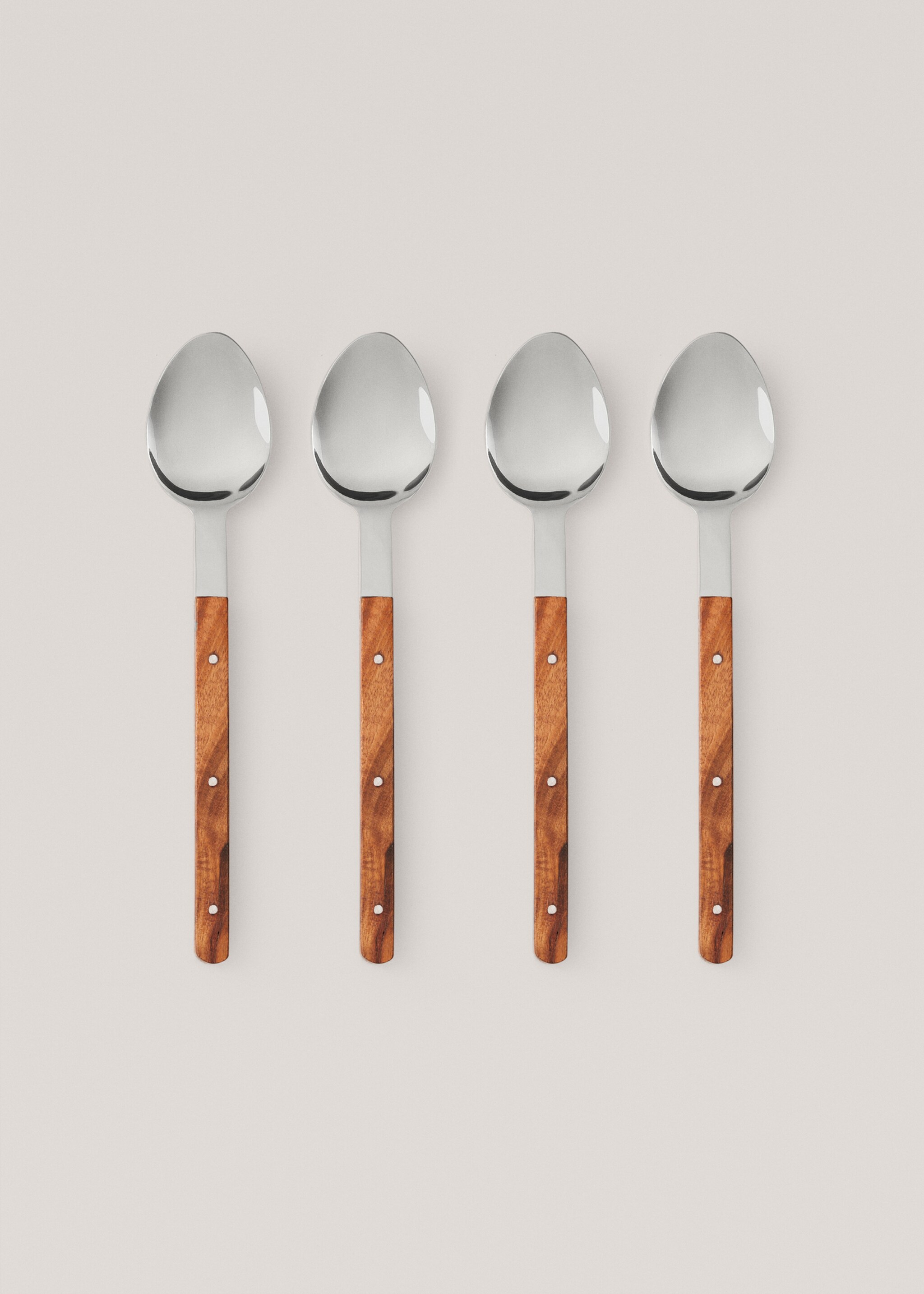 4er-Pack Löffel mit Holzgriff - Artikel ohne Model, Braun. Ref: 47095930-00.