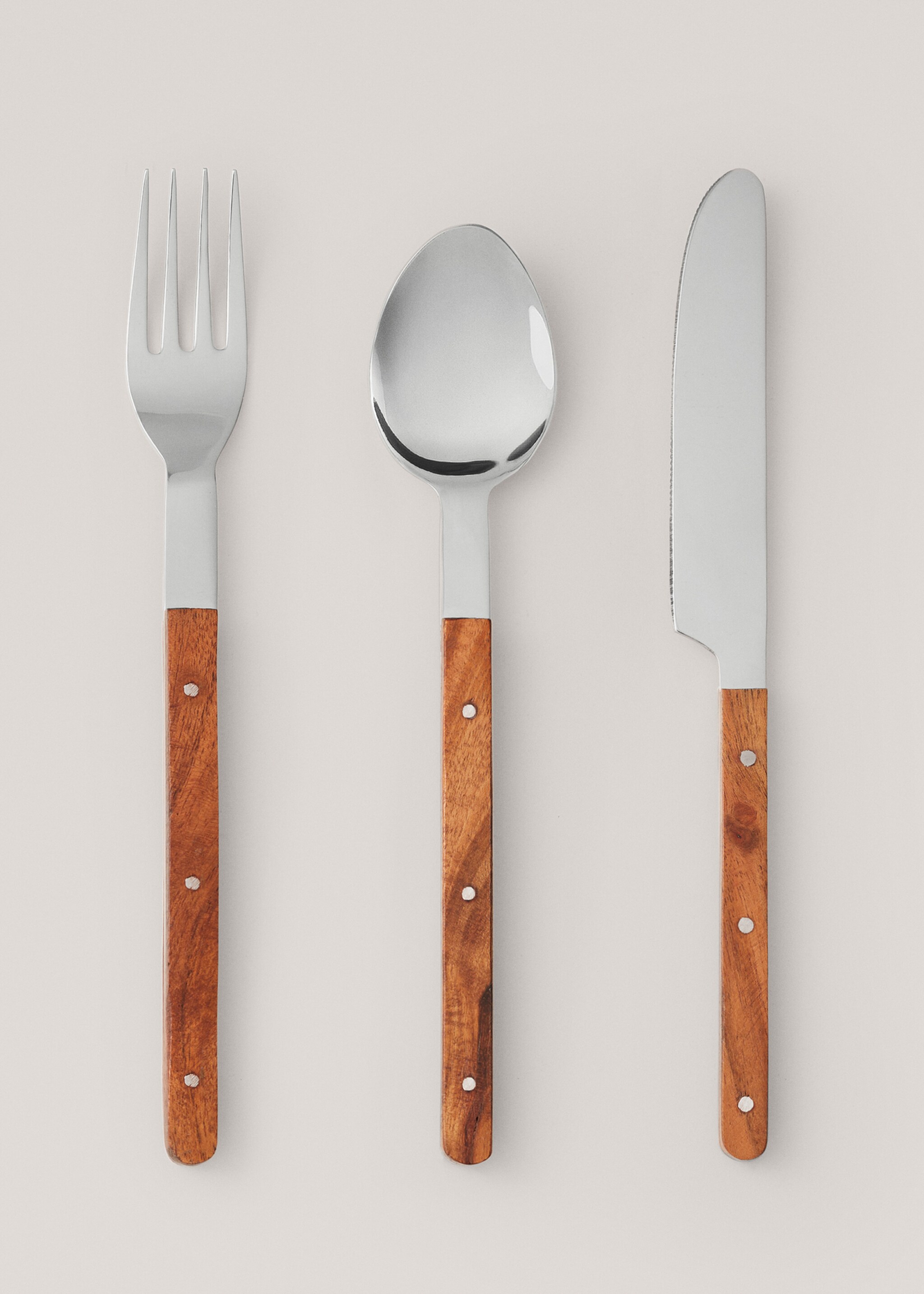 4er-Pack Löffel mit Holzgriff - Detail des Artikels 1, Braun. Ref: 47095930-00.