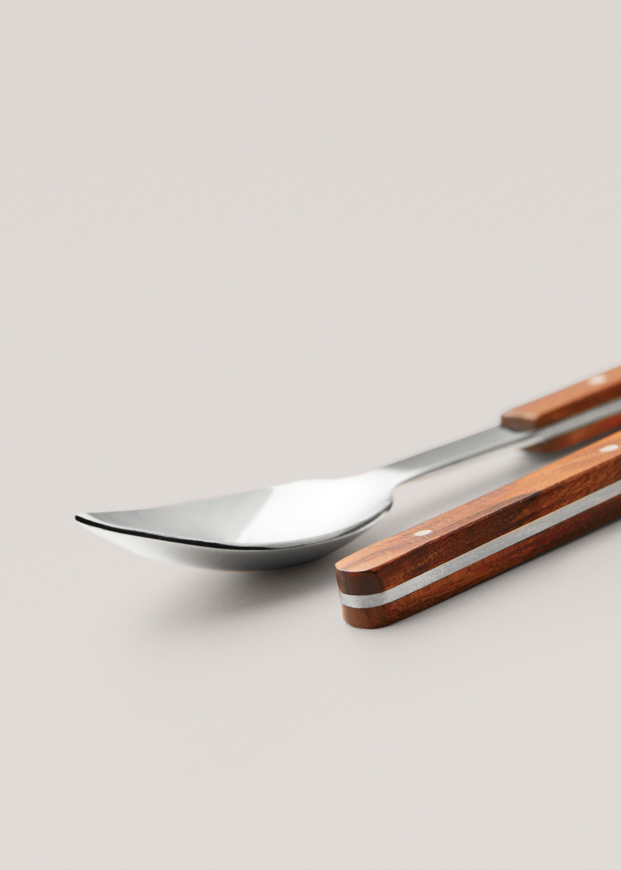 4er-Pack Löffel mit Holzgriff - Detail des Artikels 2, Braun. Ref: 47095930-00.