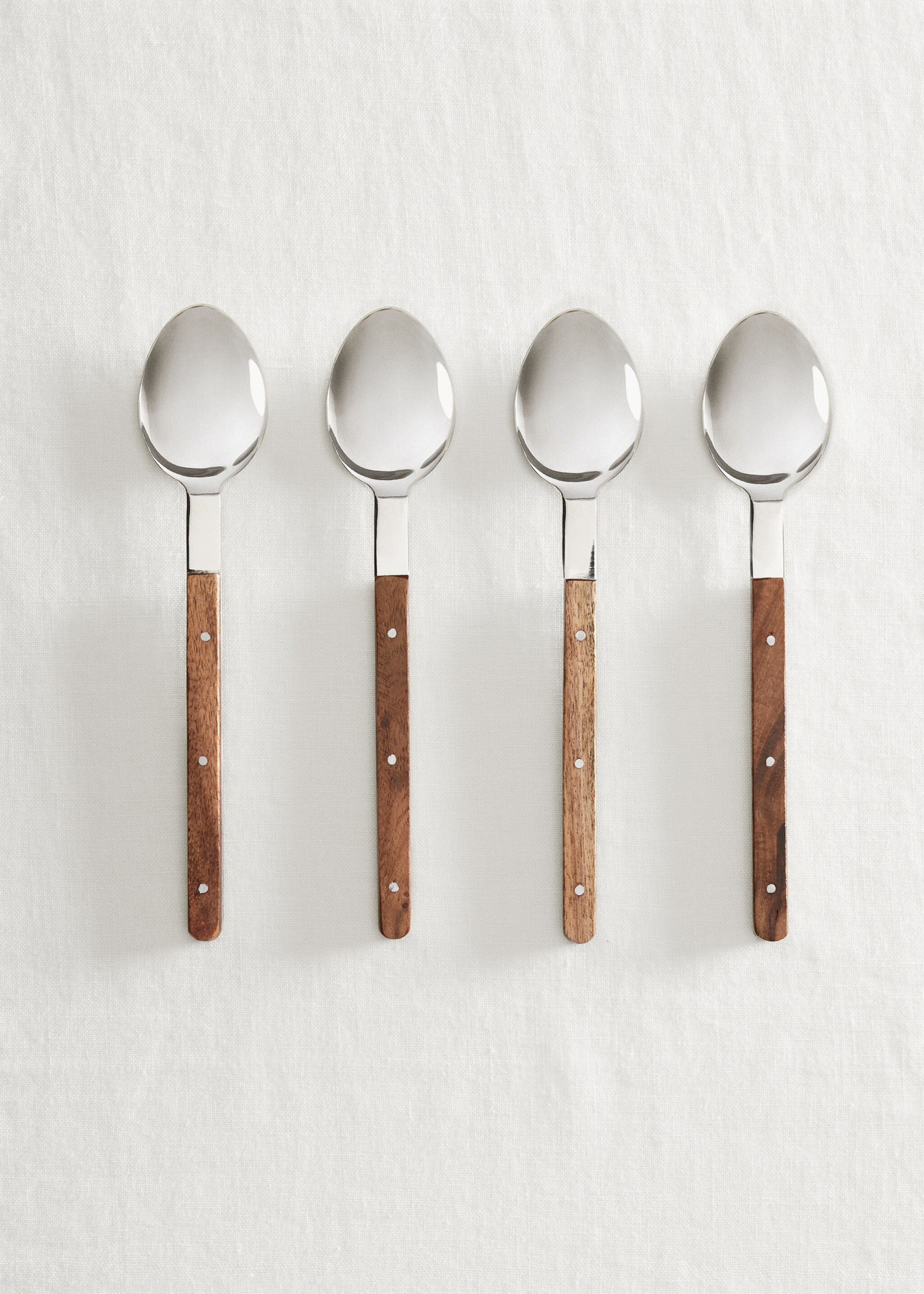 4er-Pack Löffel mit Holzgriff - Detail des Artikels 7, Braun. Ref: 47095930-00.