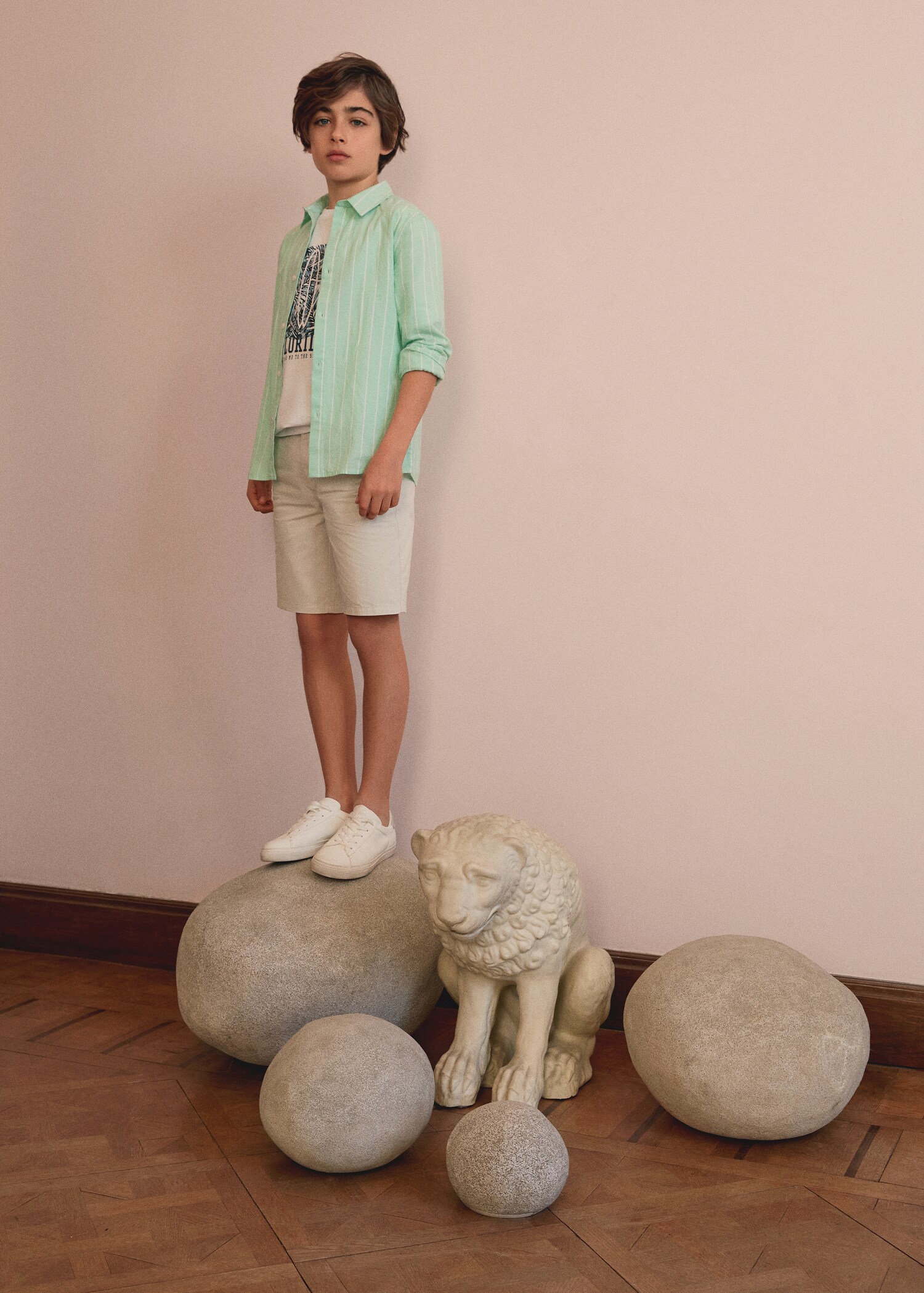 Bermude slim fit chino din bumbac - Detaliu al articolului 5