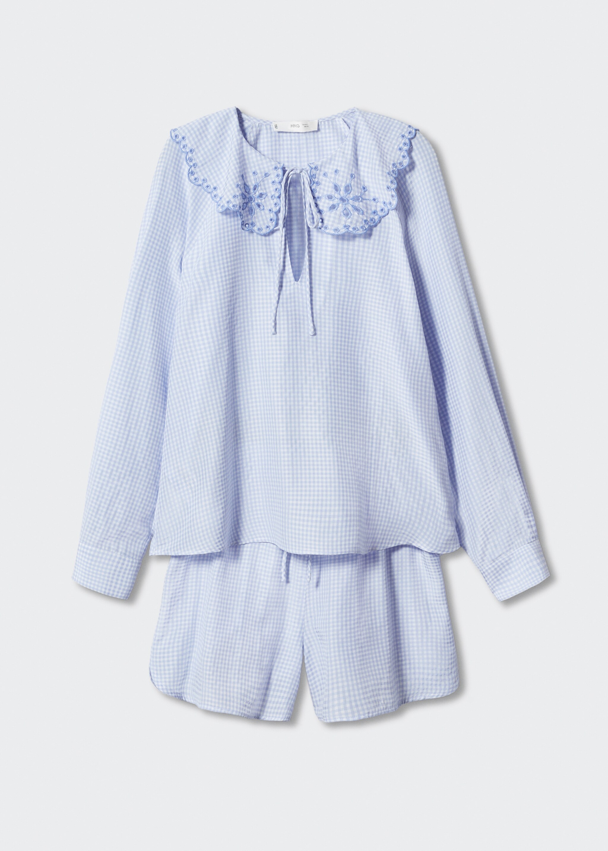 Short textured pyjamas - Article without model, Sky Blue. Ref: 47095950-00.