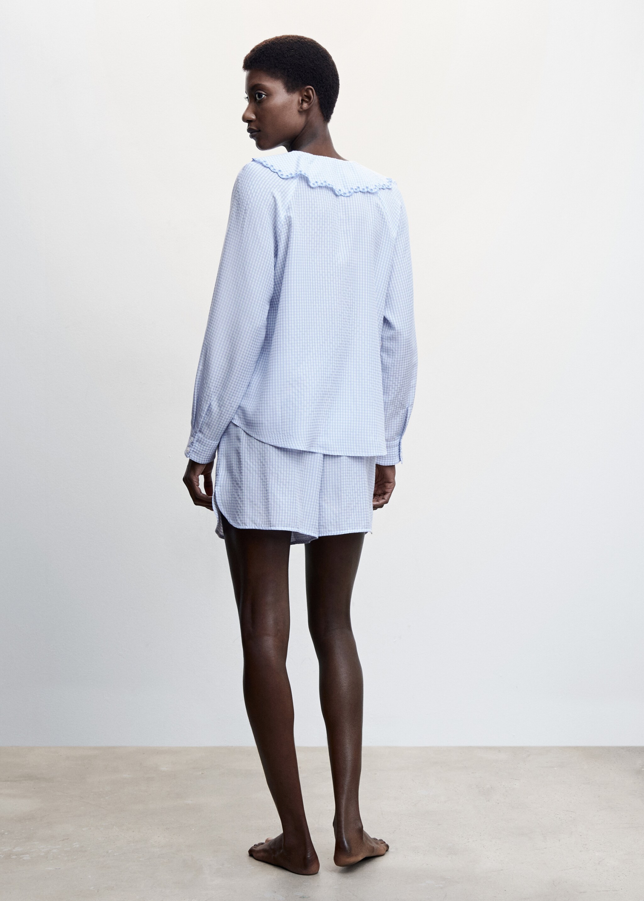 Short textured pyjamas - Reverse of the article, Sky Blue. Ref: 47095950-00.