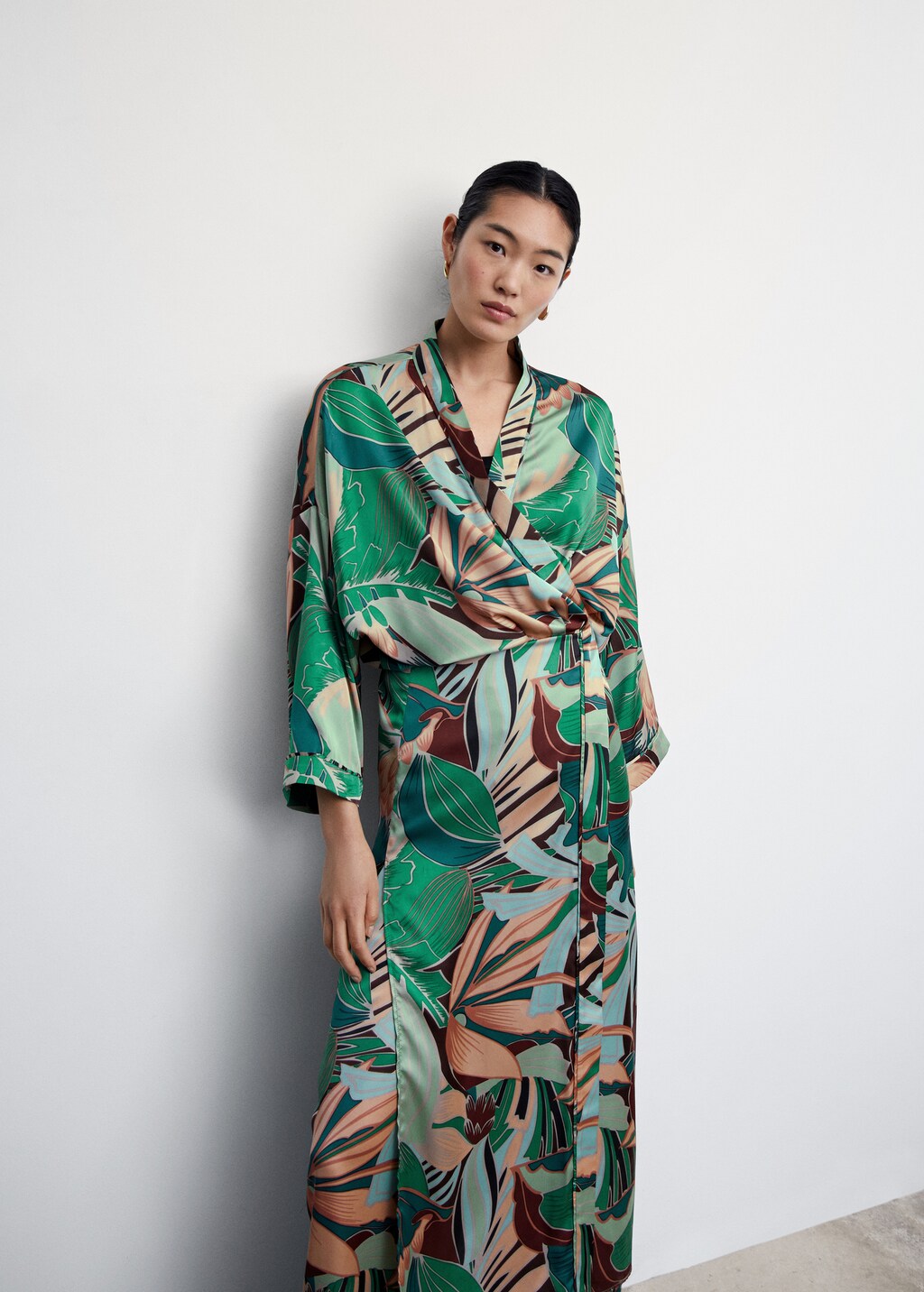 Tropical map print kaftan dress cheap