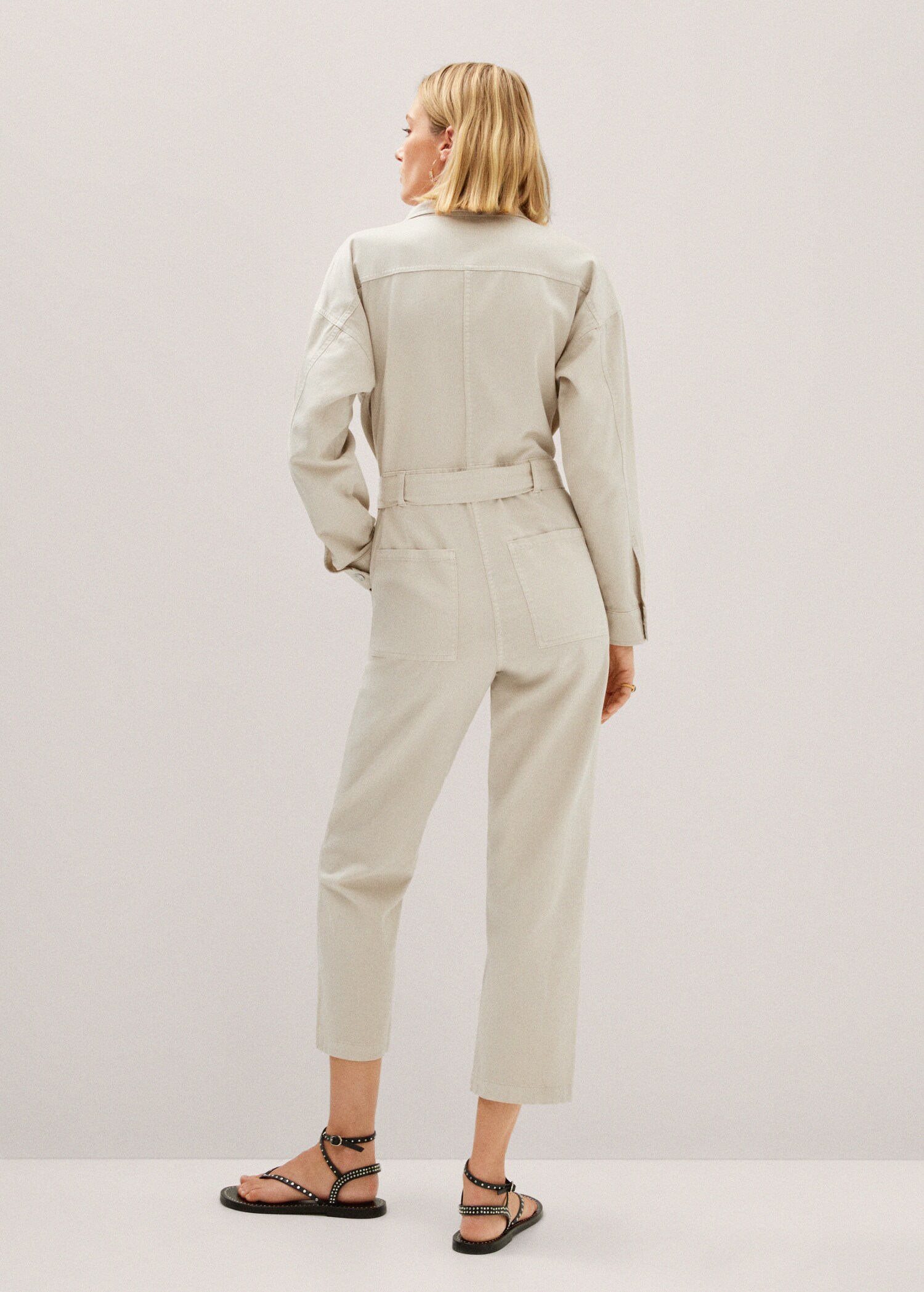 Denim jumpsuit with bow - Reverse of the article