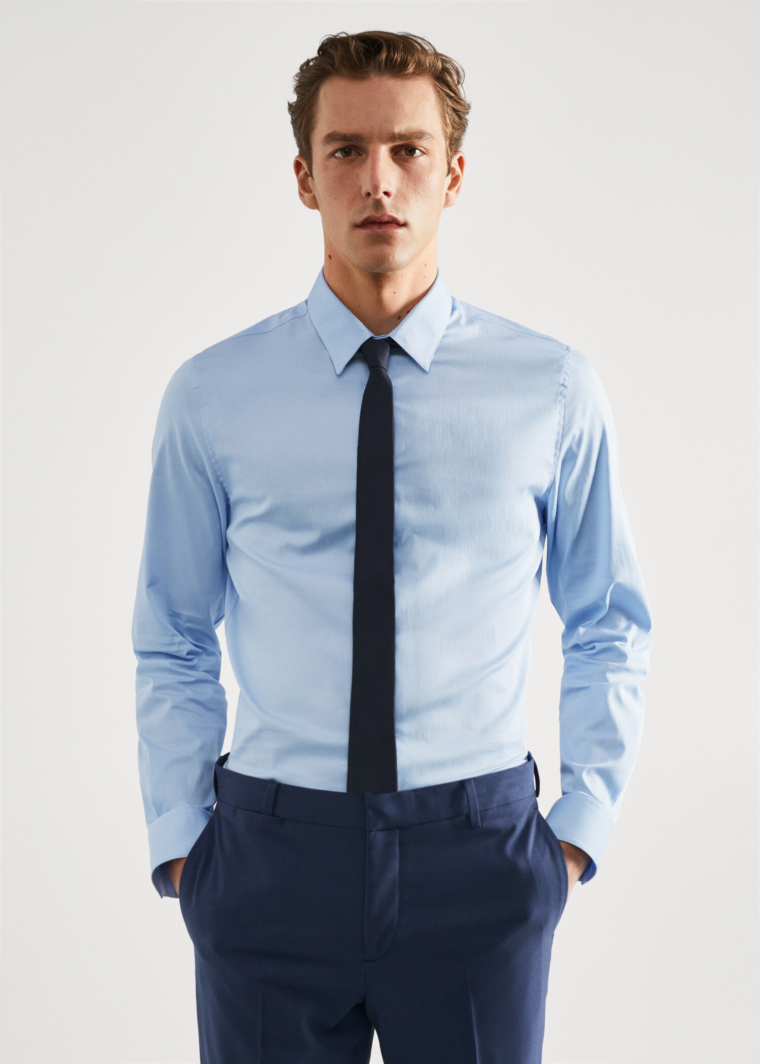 Super slim fit suit shirt - Medium plane