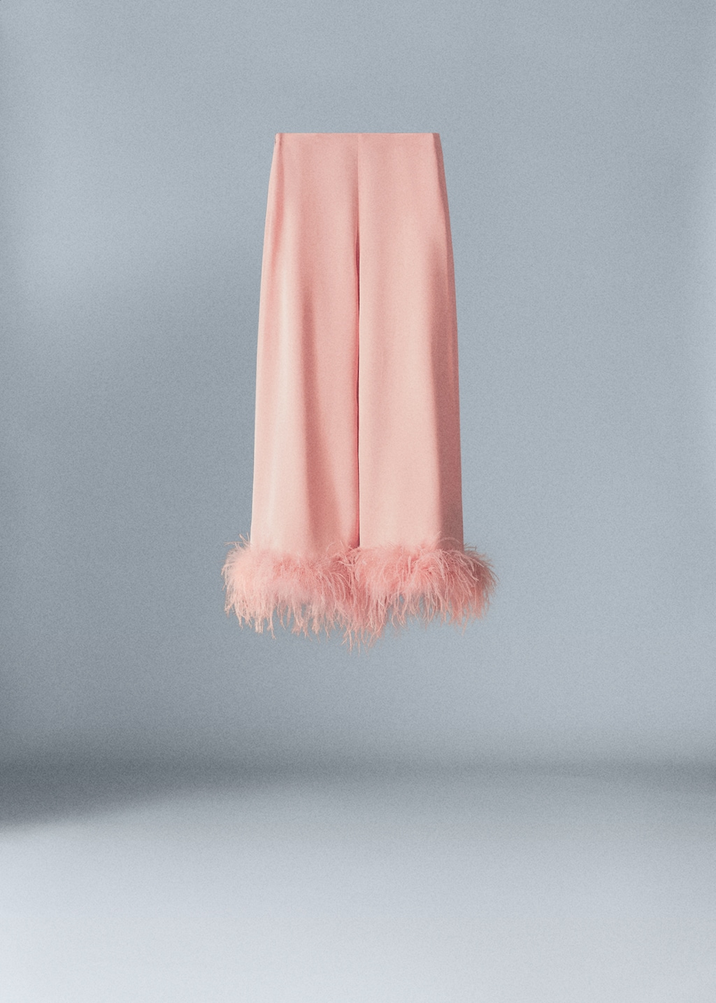 Satin trousers with feather detail Women MANGO OUTLET United Kingdom
