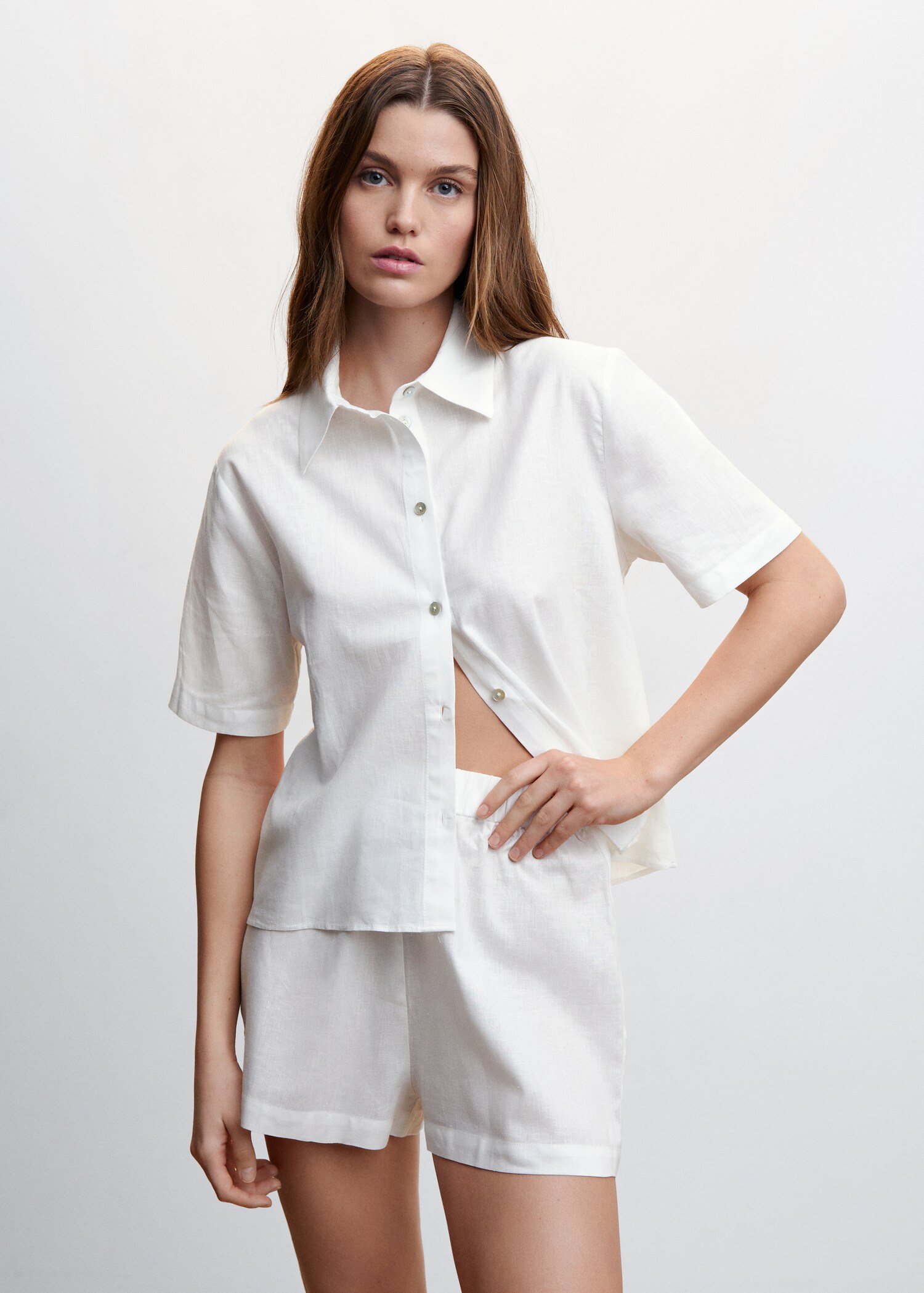 Short pyjama lin - Plan moyen