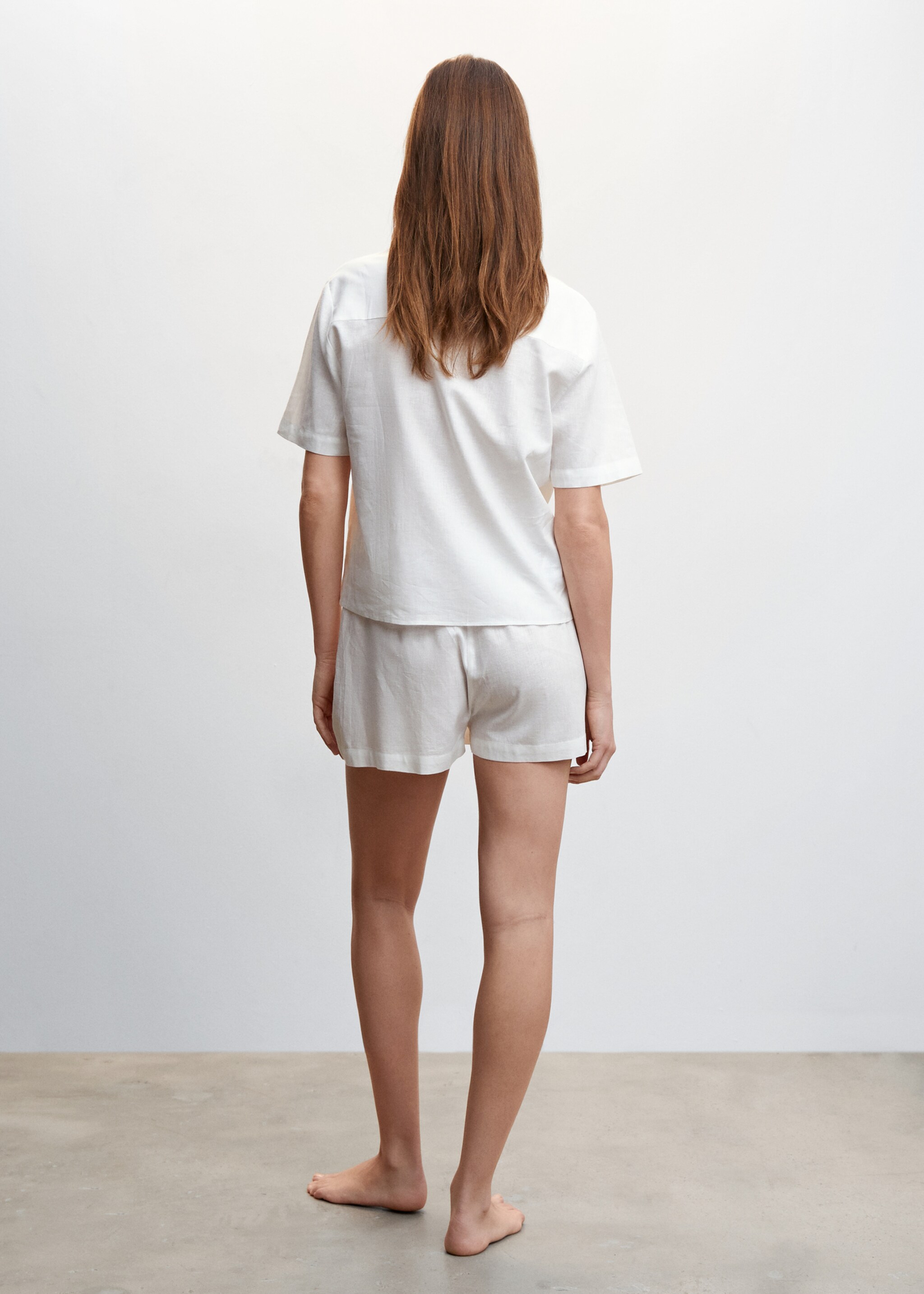 Linen pajama shorts - Reverse of the article, Off White. Ref: 47097109-00.