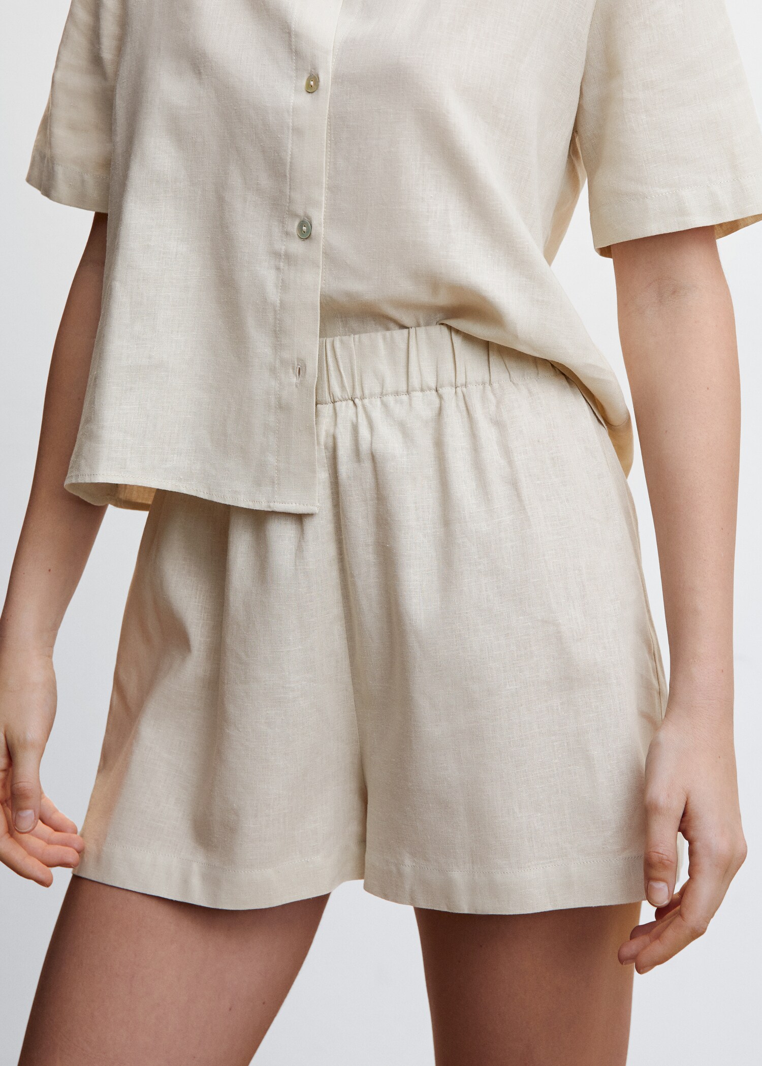 Linen pajama shorts - Details of the article 1