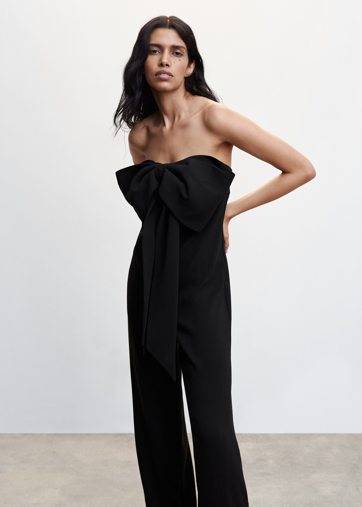 Strapless bow jumpsuit - Medium plane