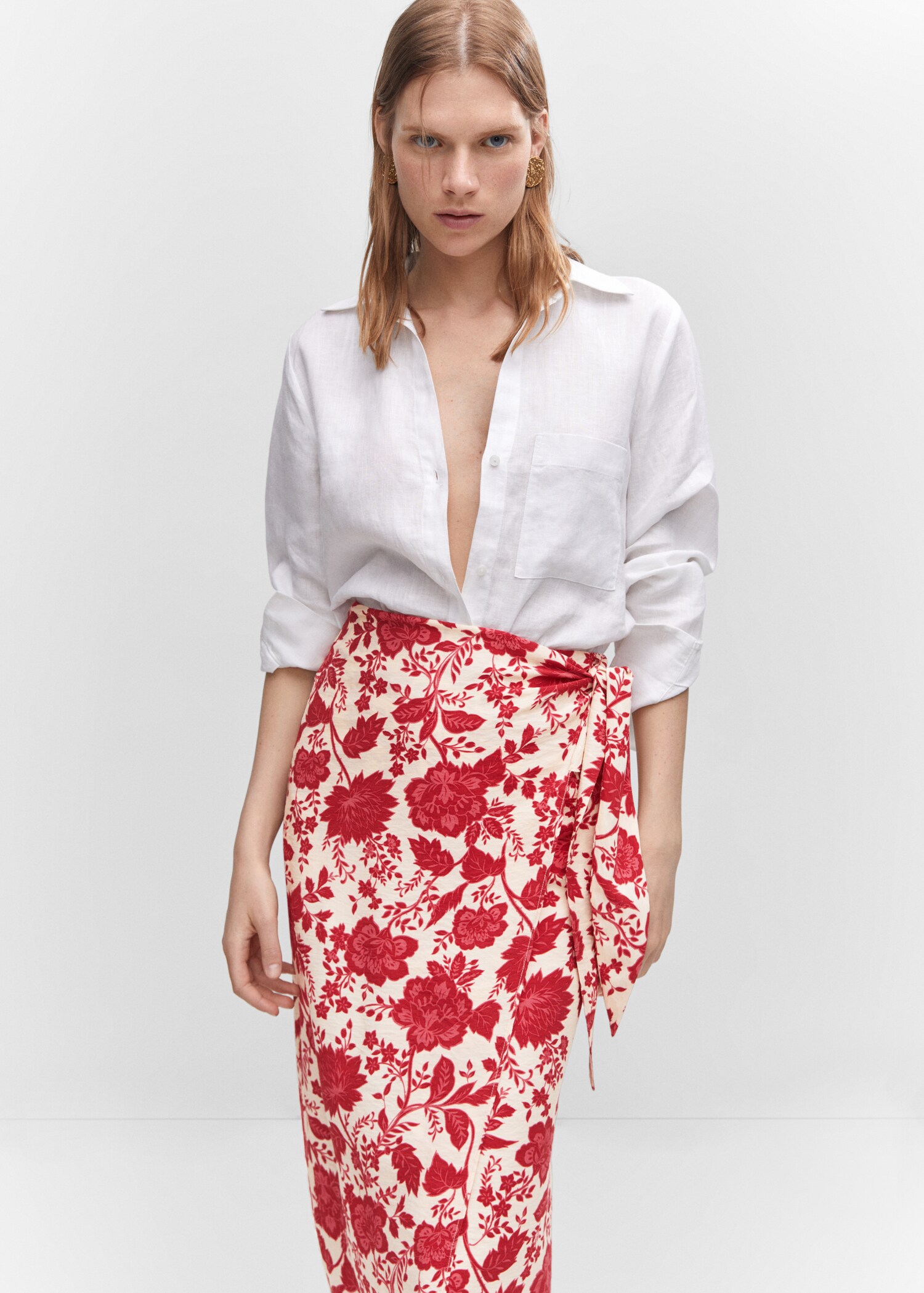 Floral wrapped skirt - Details of the article 1