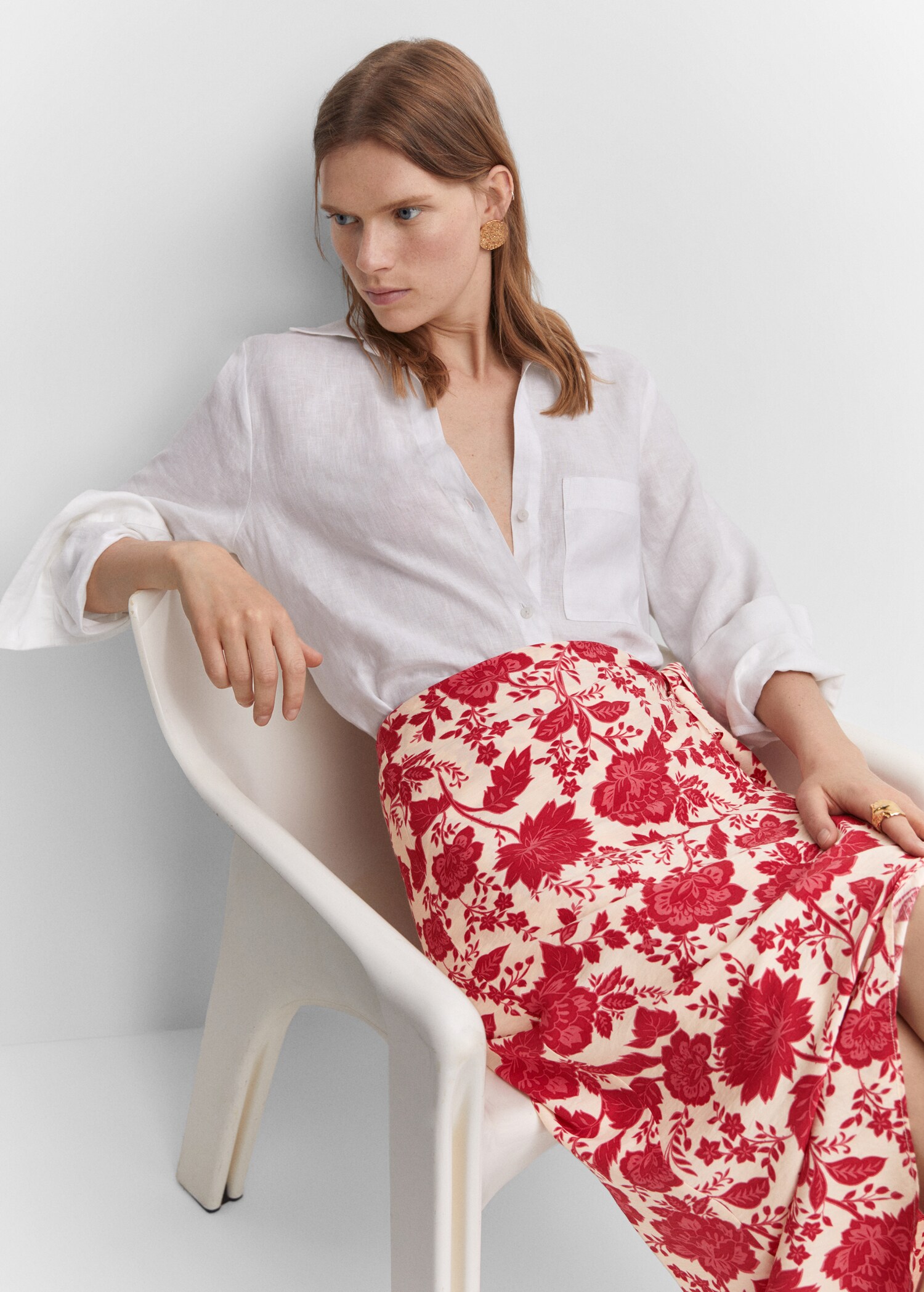 Floral wrapped skirt - Reverse of the article