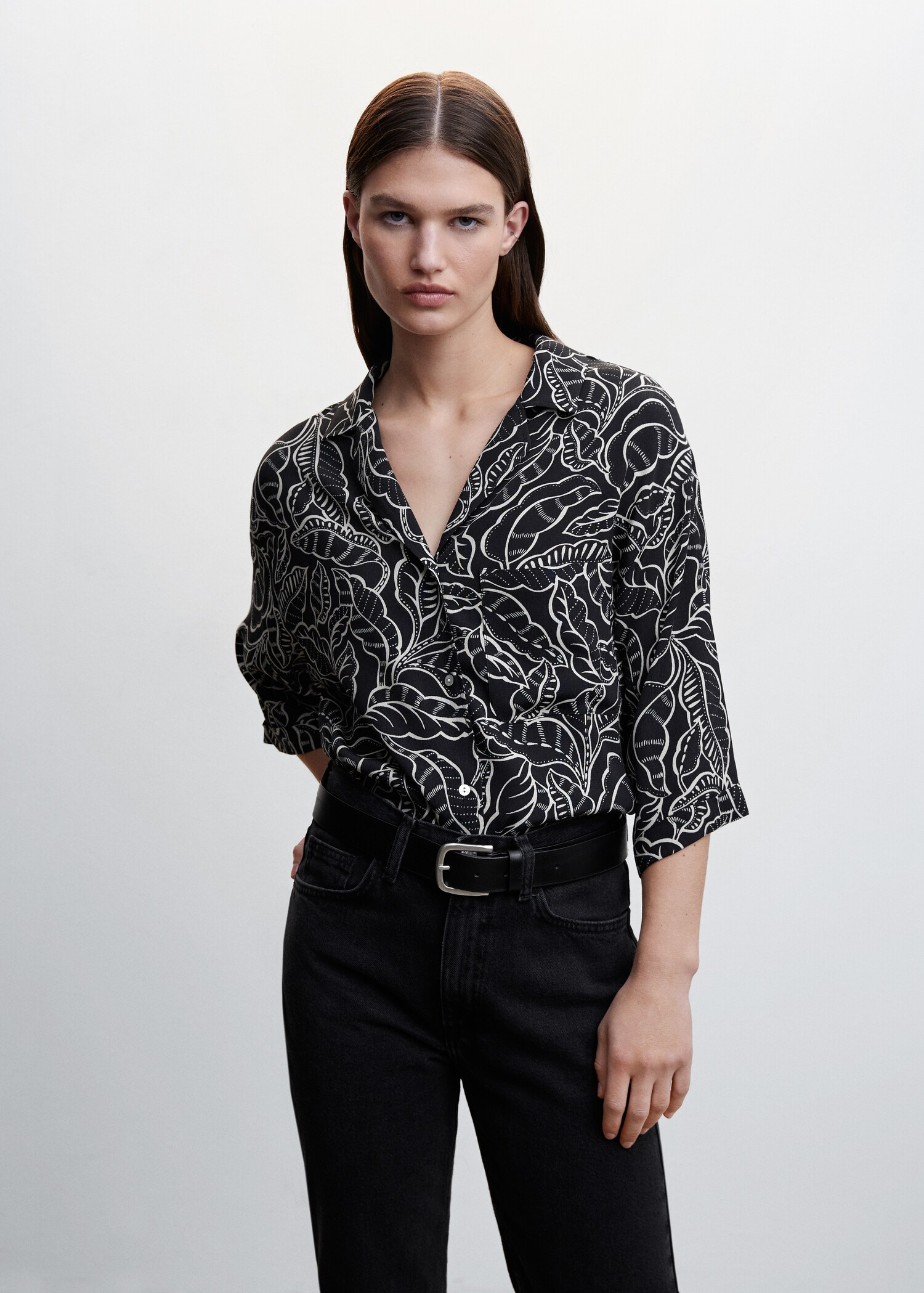 Floral short-sleeved t-shirt - Medium plane